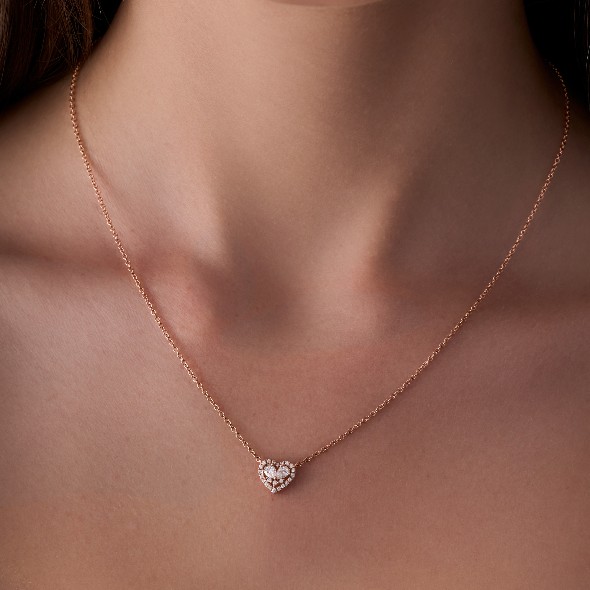 The Perfect Pear Diamond Heart Necklace