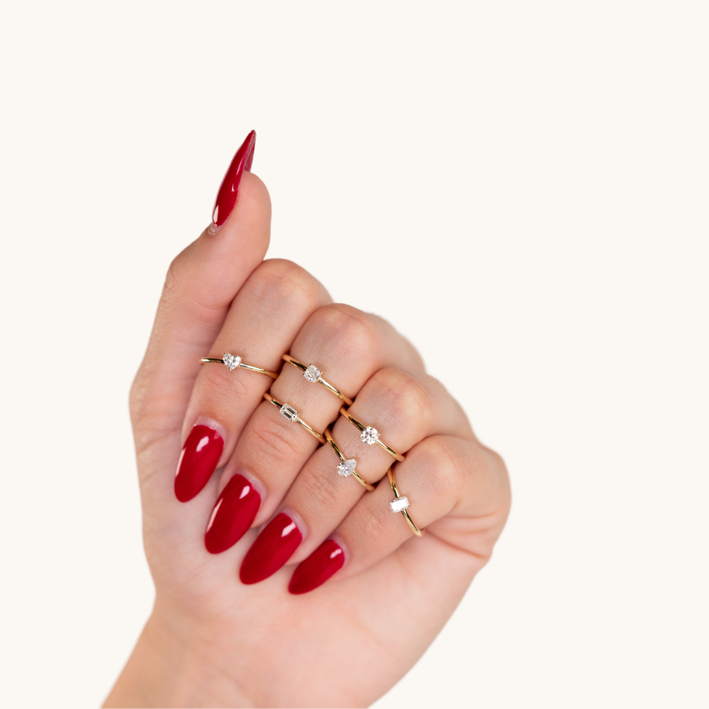 Petite Lab Diamond Solitaire Promise Ring - Happy Jewelers Fine Jewelry Lifetime Warranty