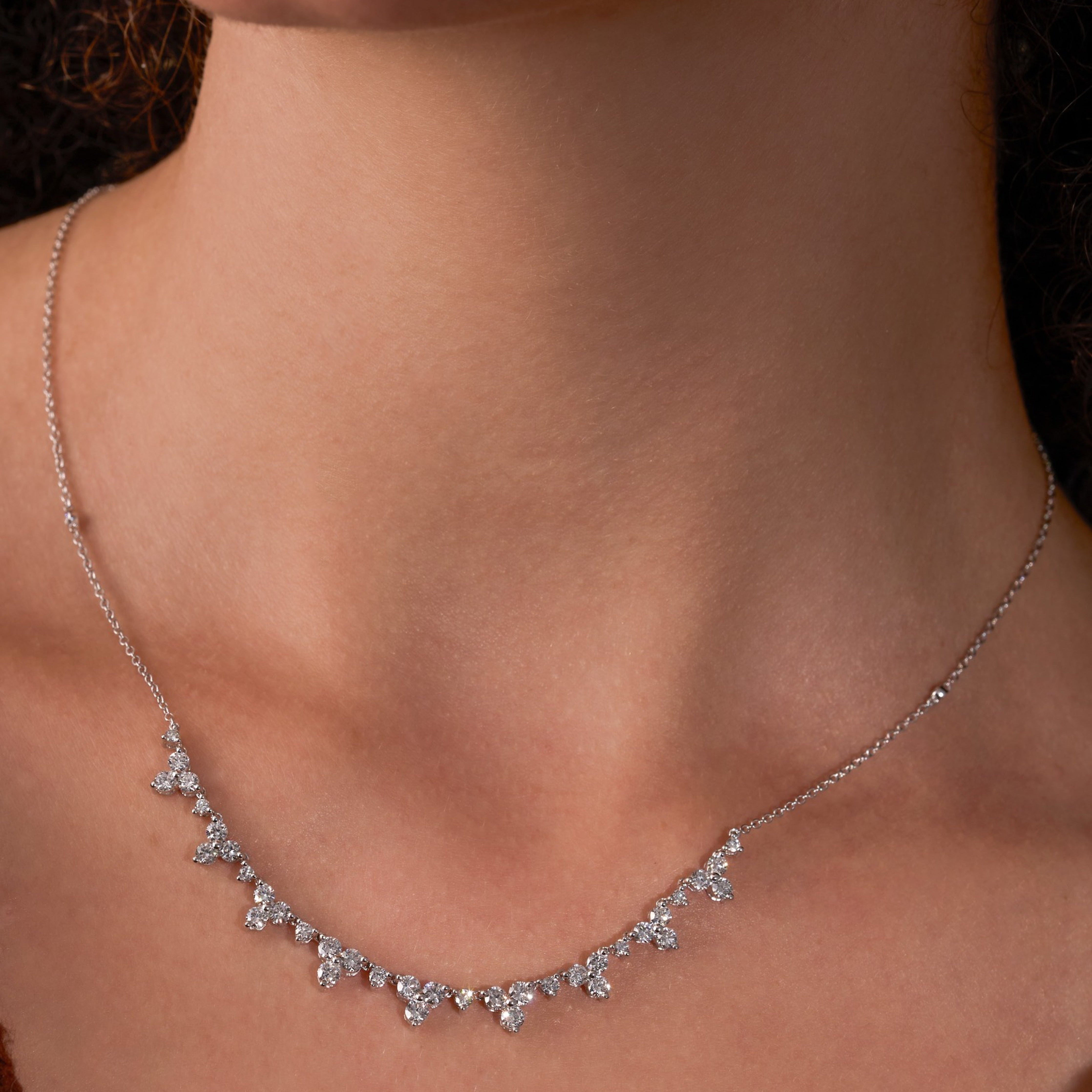 Lab Diamond Stone Trio Necklace - Happy Jewelers Fine Jewelry Lifetime Warranty