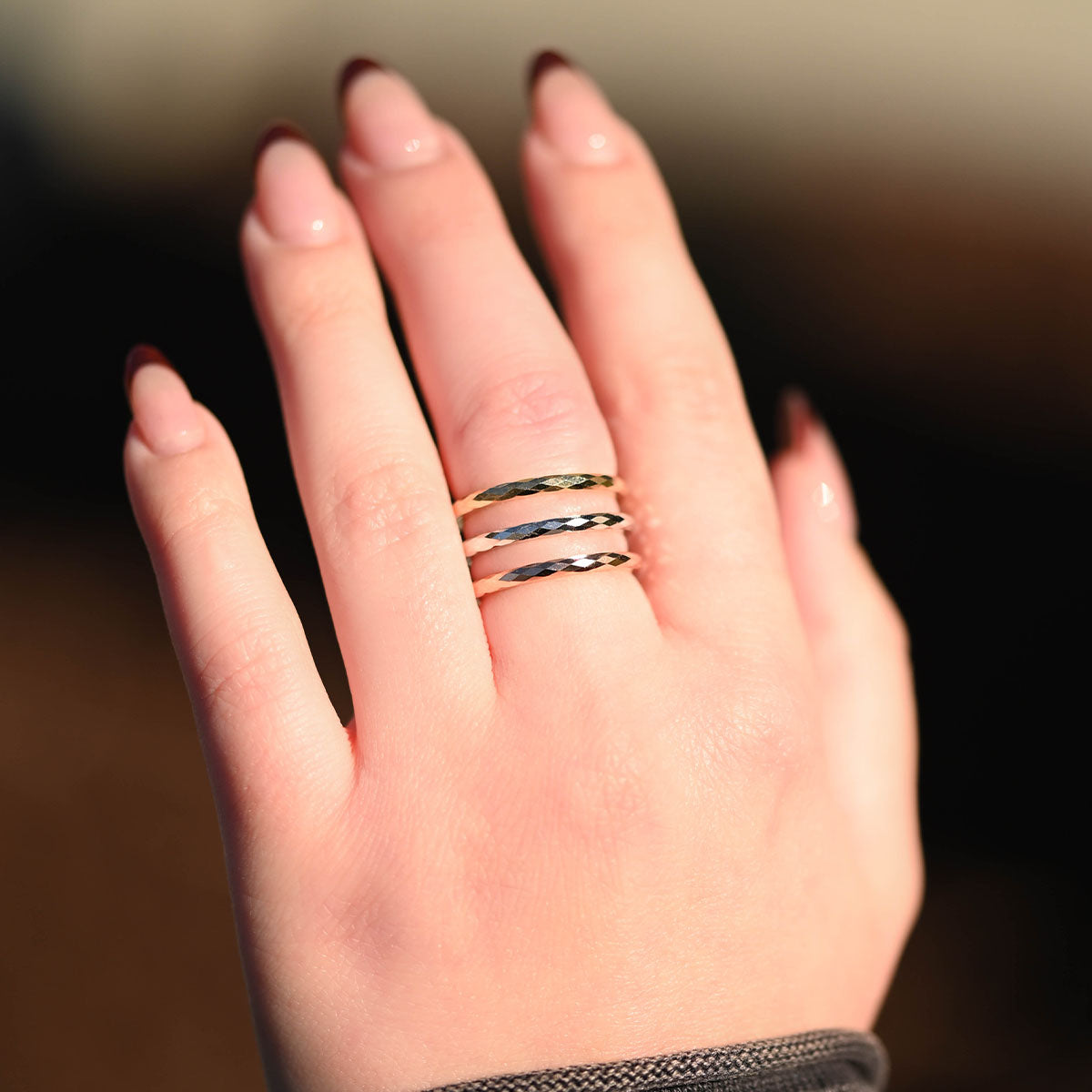 Solid Gold Diamond Cut Band - Happy Jewelers Fine Jewelry Lifetime Warranty