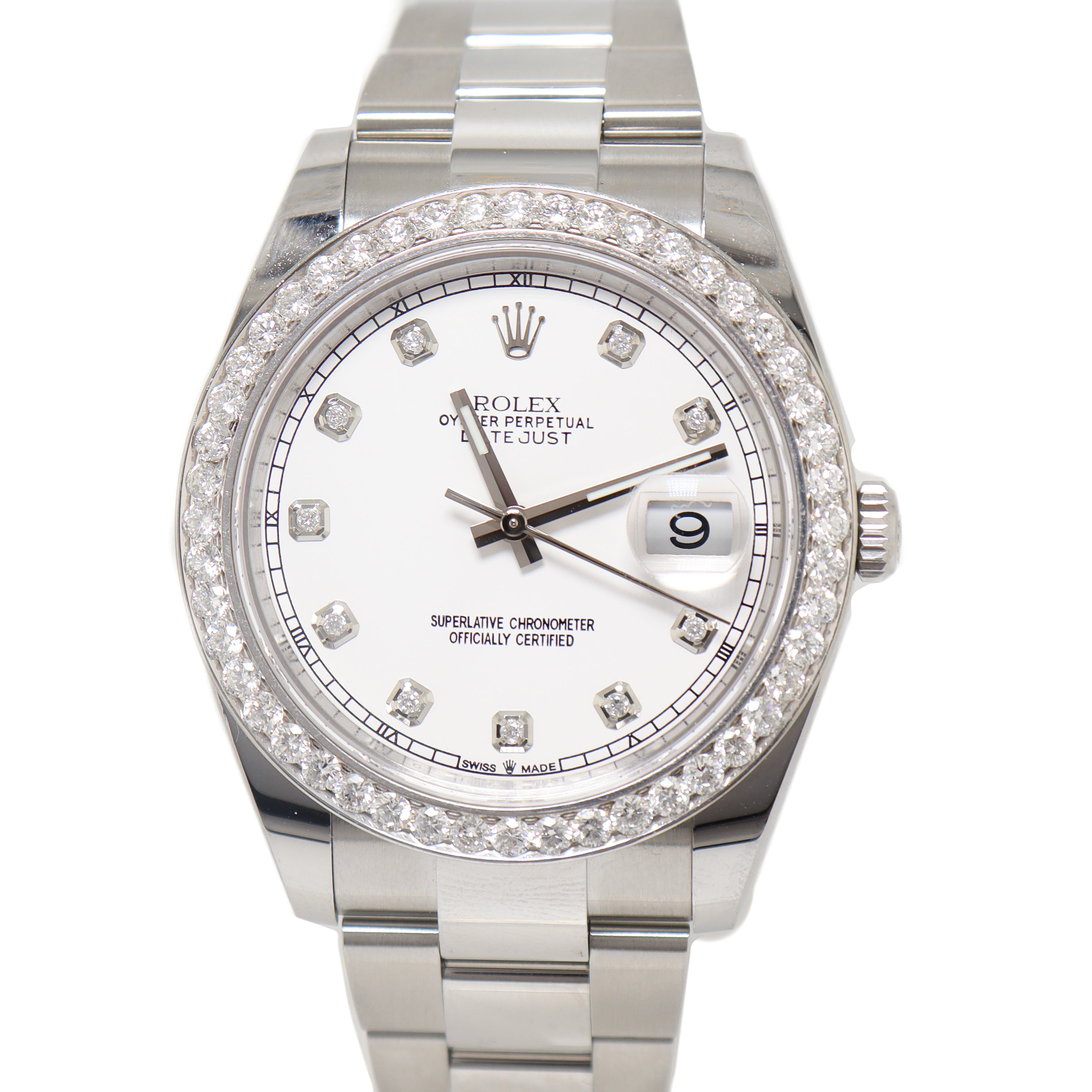 Rolex Men's Datejust 41 Stainless Steel Custom Diamond Dial Watch