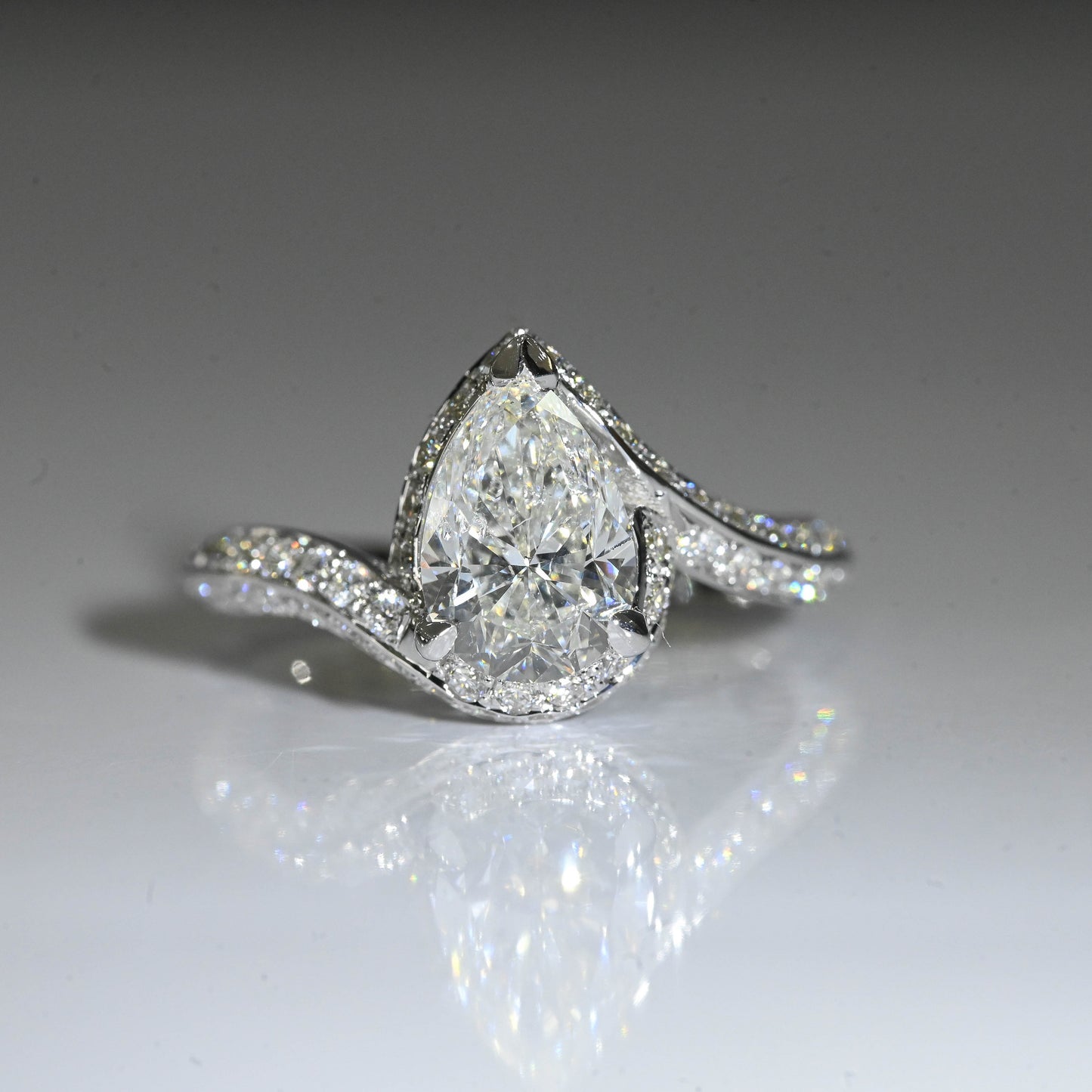 1.54 Pear Shape Natural Diamond Engagement Ring - Happy Jewelers Fine Jewelry Lifetime Warranty