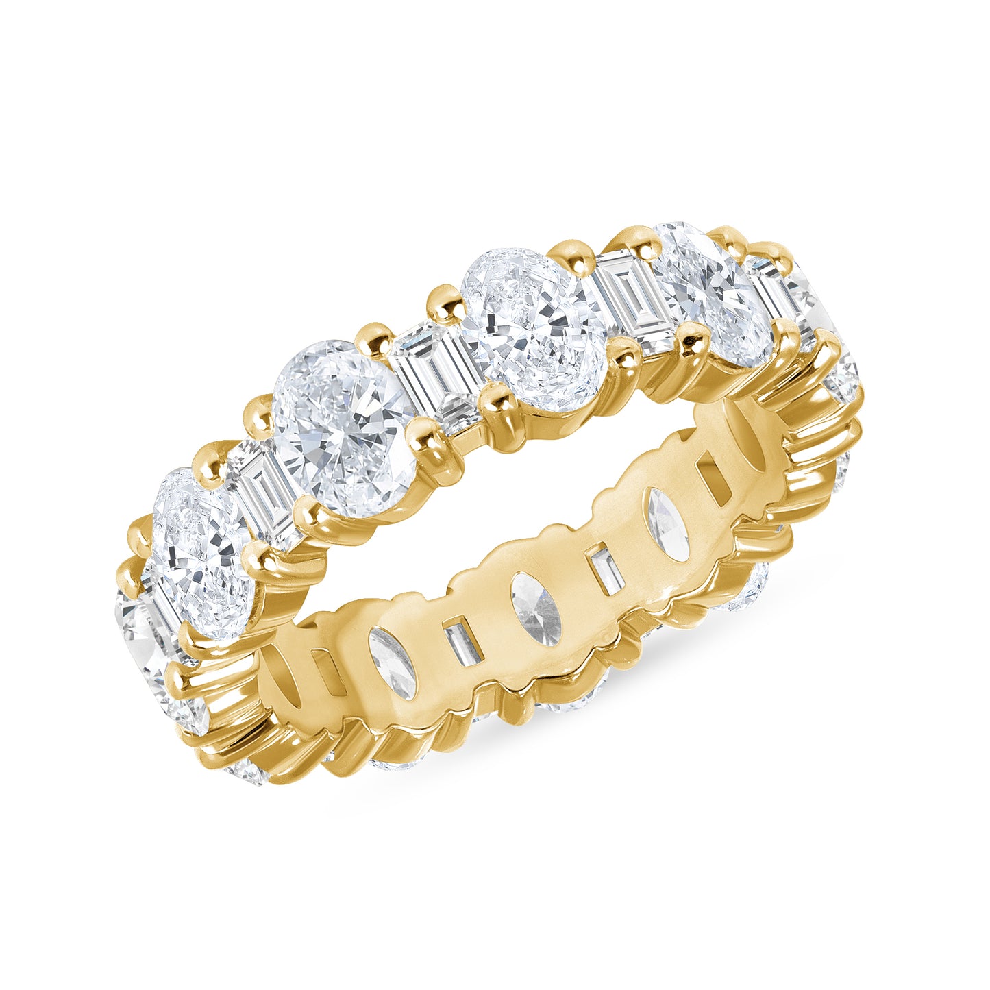 Oval + Baguette Diamond Eternity Band - Happy Jewelers Fine Jewelry Lifetime Warranty