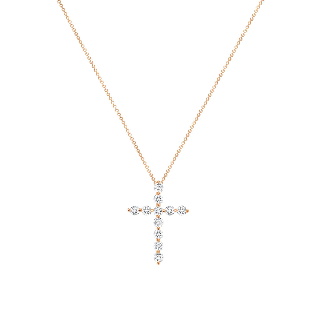 Shared Prong Cross Necklace - Happy Jewelers Fine Jewelry Lifetime Warranty