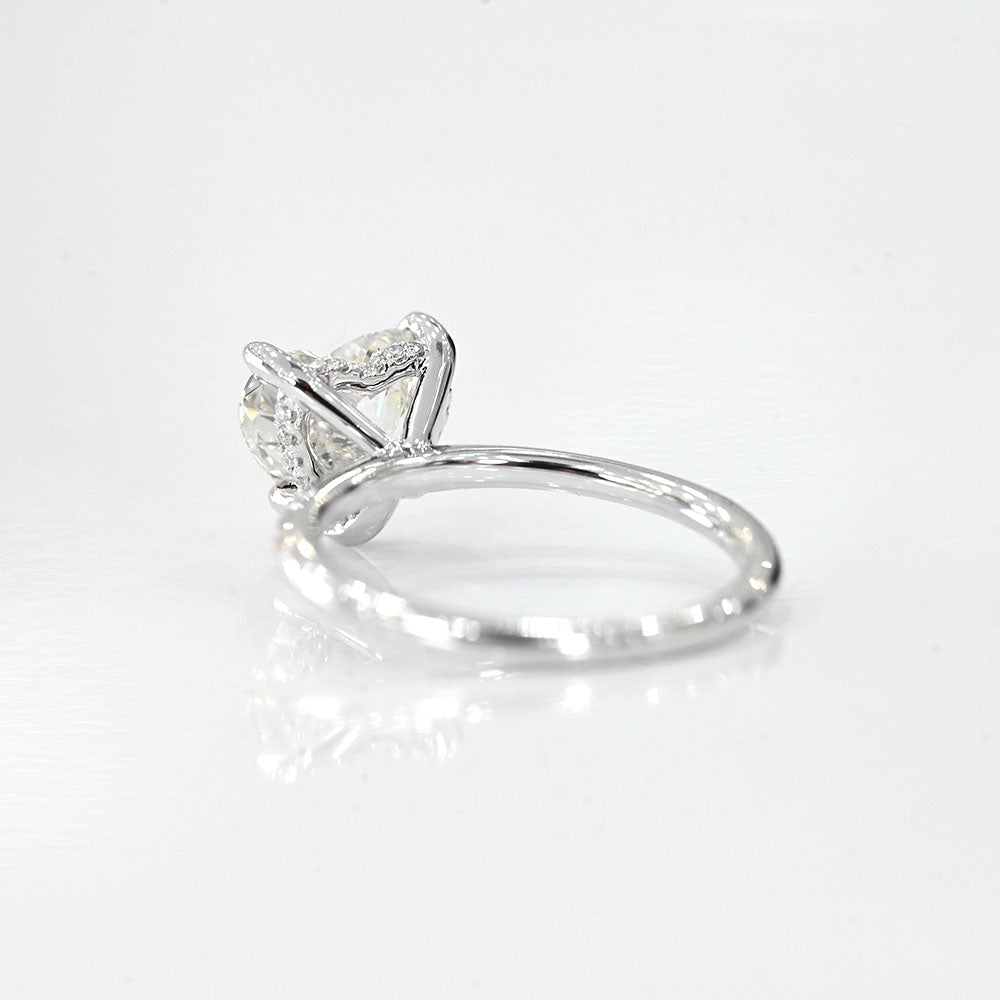 2.57 Carat Heart Lab Grown Diamond Engagement Ring with Hidden Halo - Happy Jewelers Fine Jewelry Lifetime Warranty