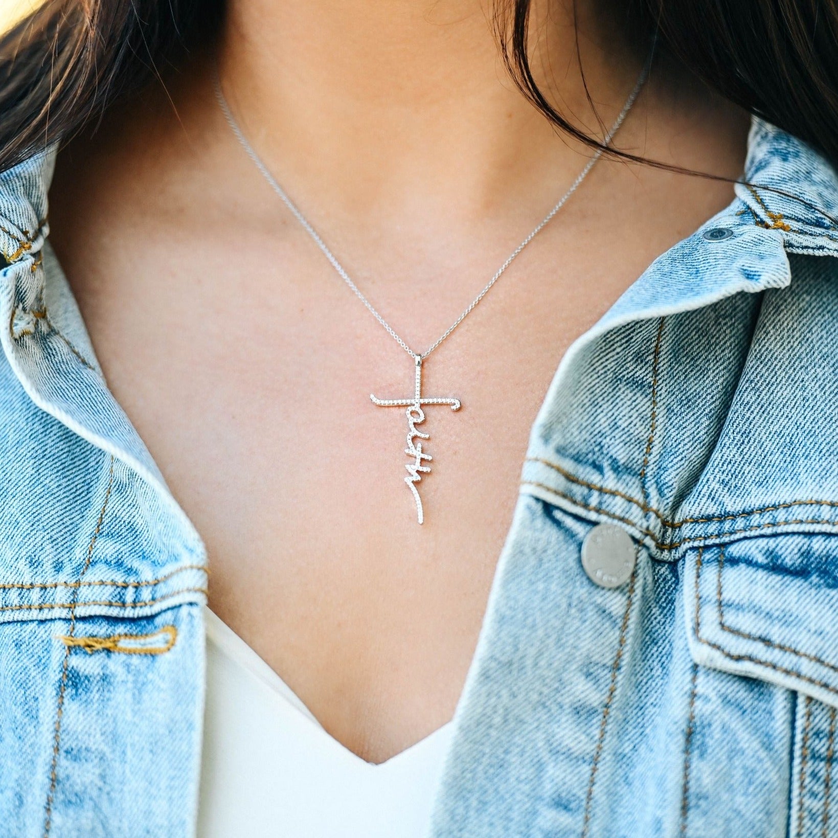 Diamond Faith Necklace - Happy Jewelers Fine Jewelry Lifetime Warranty