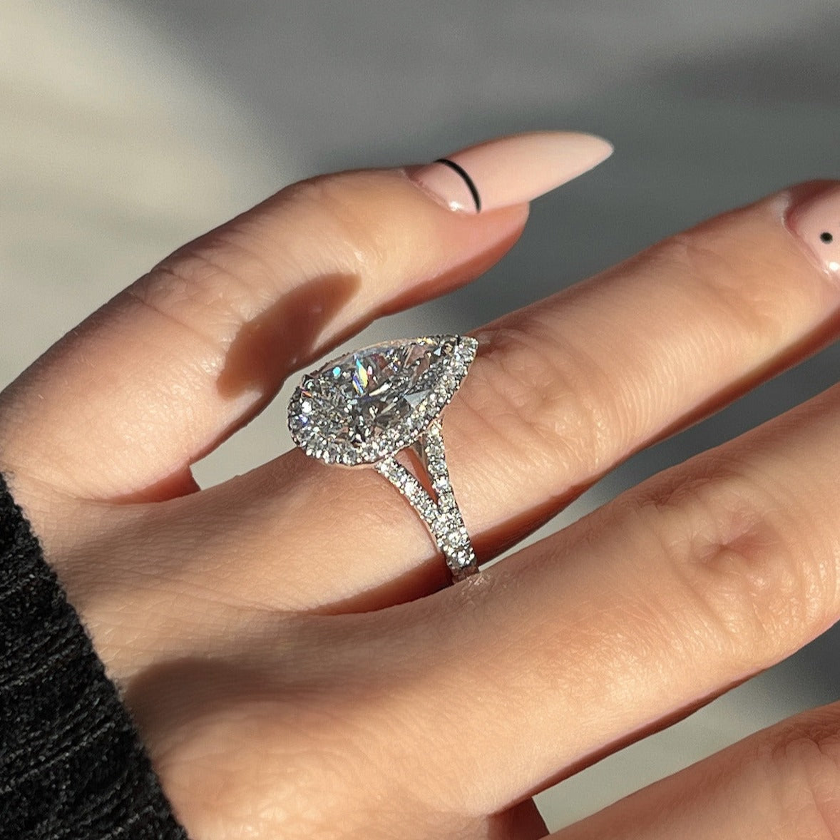 3.04 Pear Shape Lab Created Diamond Engagement Ring - Happy Jewelers Fine Jewelry Lifetime Warranty