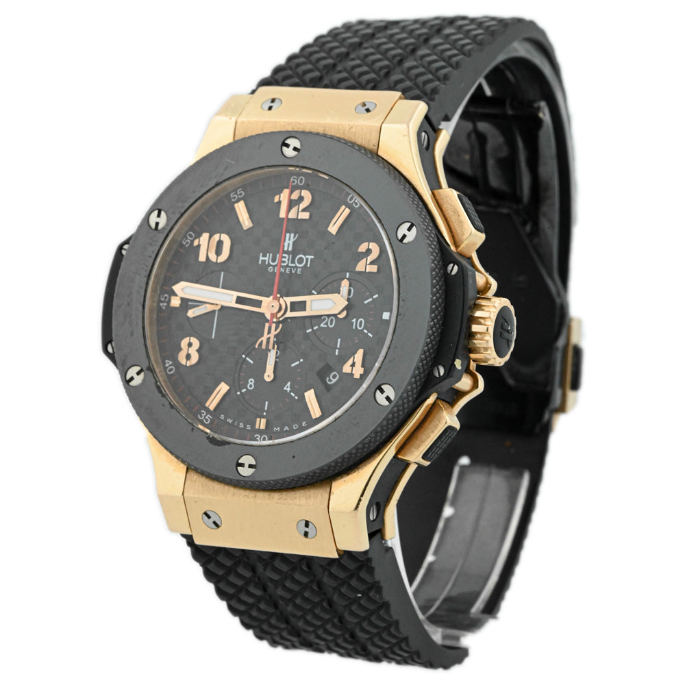 Hublot Men's Big Bang 18K Red Gold 44mm Black Checkerboard Dial Watch Reference #: 301.PB.131.RX - Happy Jewelers Fine Jewelry Lifetime Warranty