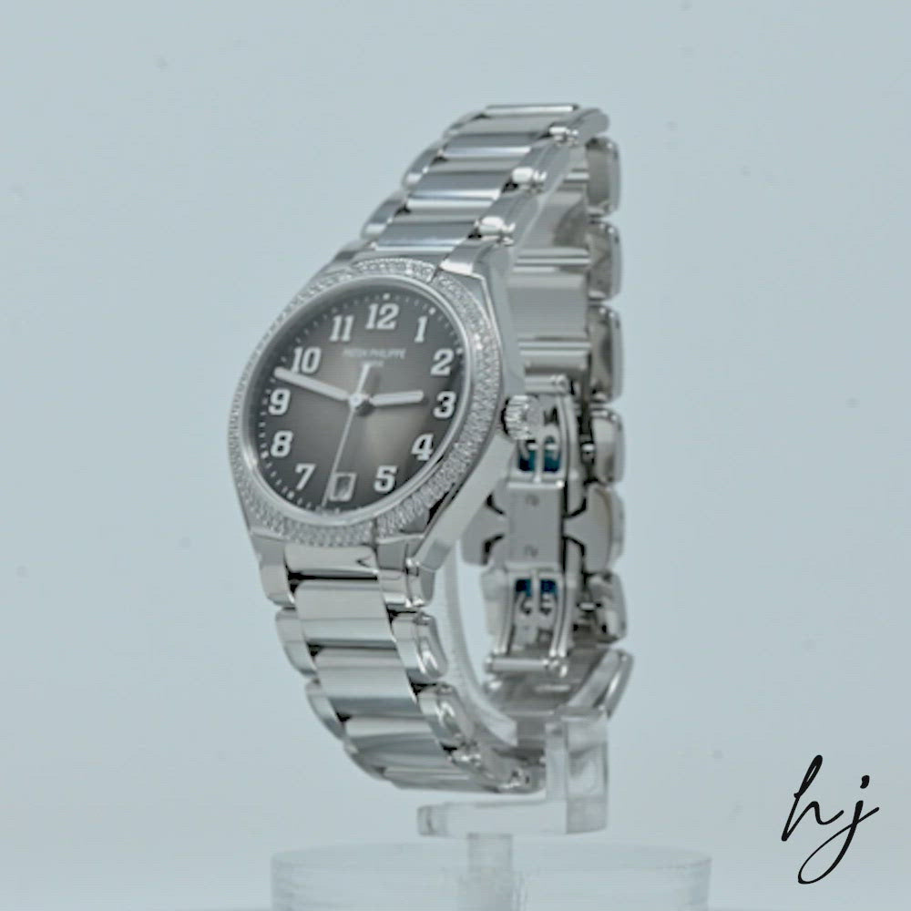 Patek Philippe Ladies Twenty-4 Stainless Steel 36mm Gray Sunburst Arabic Numeral Dial Watch Reference #: 7300/1200A-010
