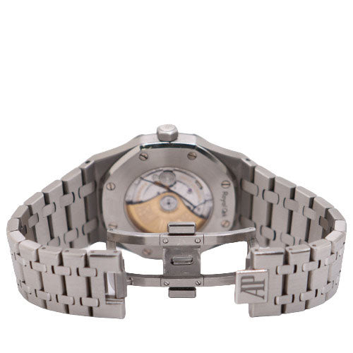 Audemars Piguet Men's Royal Oak Stainless Steel 41mm Silver "Grande Tapisserie" Dial Watch Reference #:15400ST.OO.1220ST.02 - Happy Jewelers Fine Jewelry Lifetime Warranty