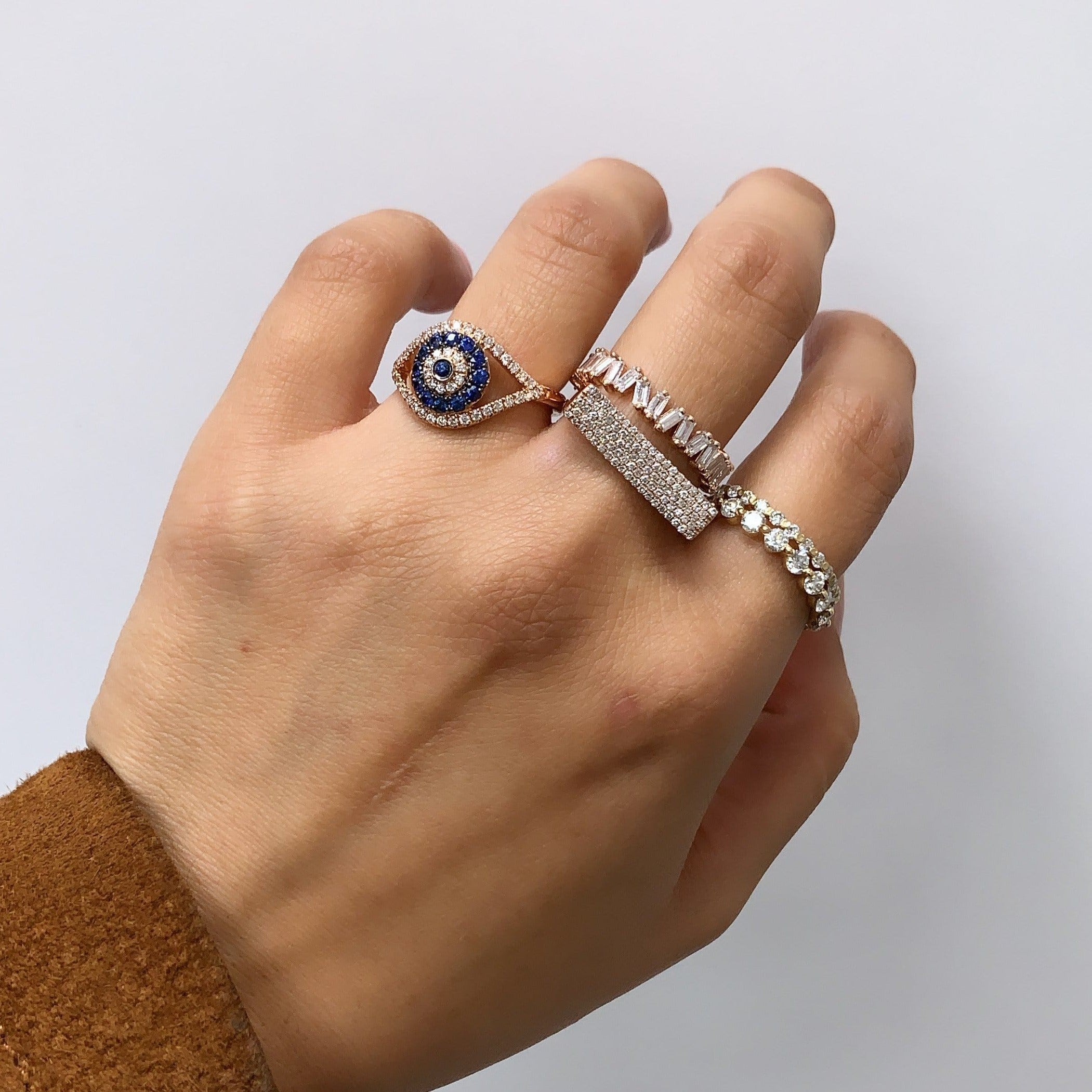 Slanted Baguette Diamond Band - Happy Jewelers Fine Jewelry Lifetime Warranty