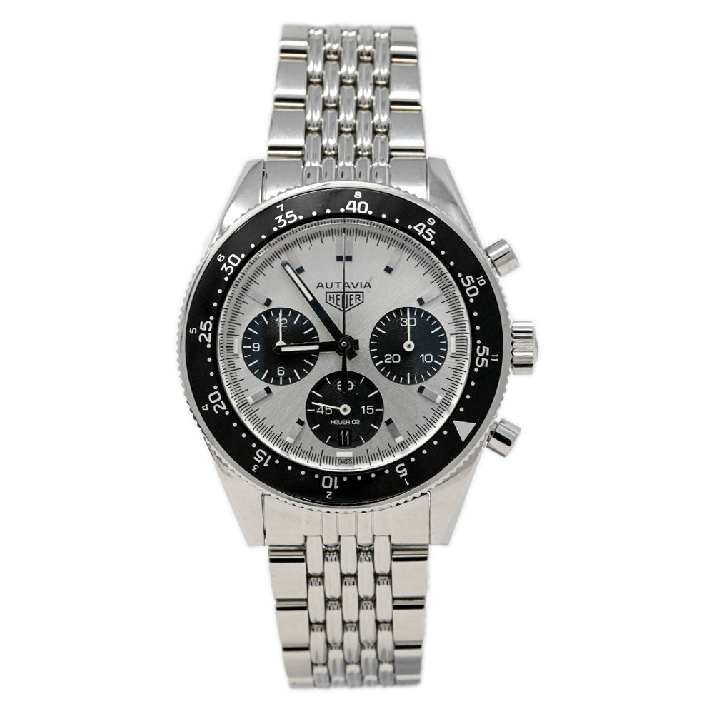 Tag Heuer Men's Autavia Stainless Steel 42mm Silver Chronograph Dial Watch Reference #: CBE2111.BA0687 - Happy Jewelers Fine Jewelry Lifetime Warranty