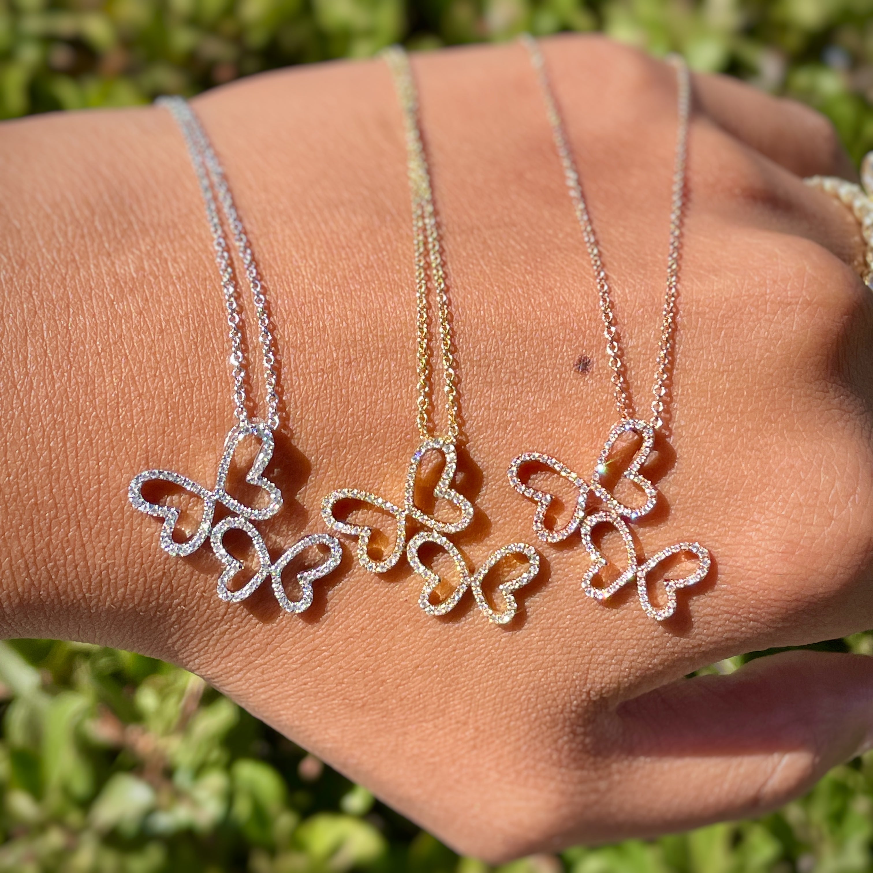 Double Butterfly Diamond Necklace - Happy Jewelers Fine Jewelry Lifetime Warranty