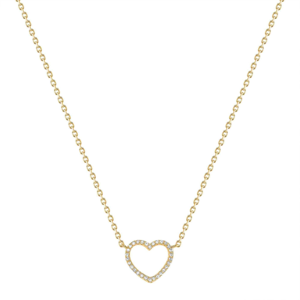 Small Open-Heart Diamond Necklace - Happy Jewelers Fine Jewelry Lifetime Warranty