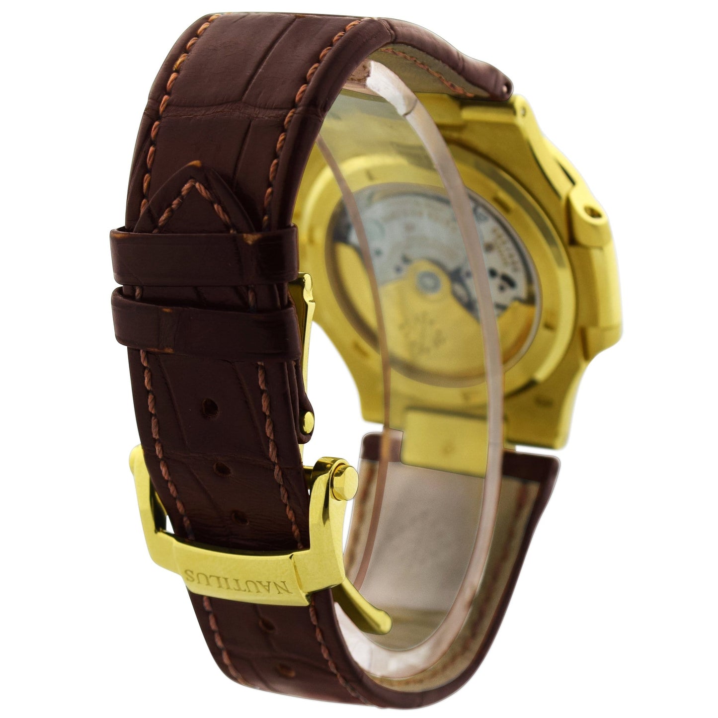 Patek Philippe Unisex Nautilus 18K Yellow Gold 40mm Silver Baton Dial Watch Reference #: 5711J - Happy Jewelers Fine Jewelry Lifetime Warranty