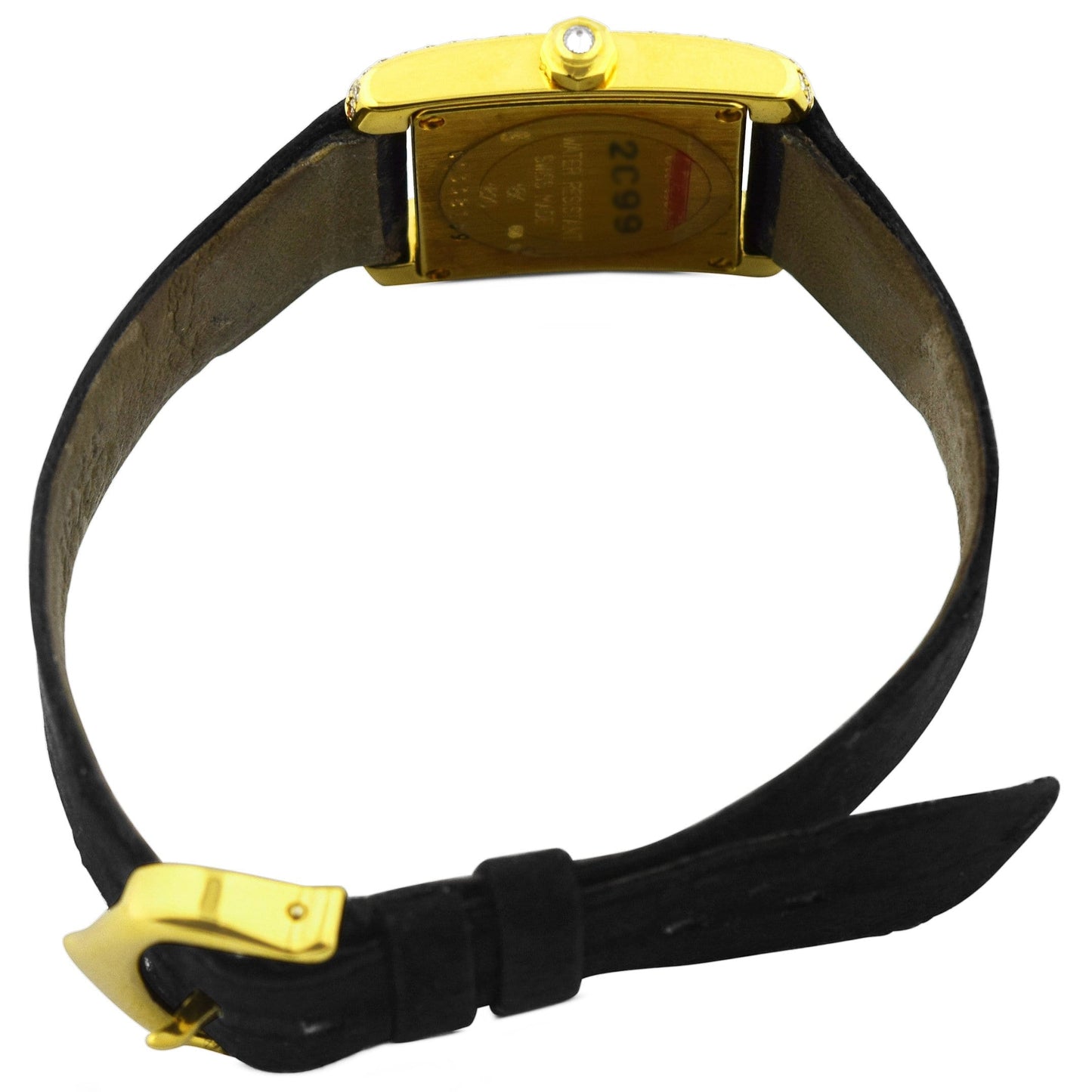 Cartier Ladys Tank Francaise 18K Yellow Gold w/ Diamonds 25x30mm Silver Roman Dial Watch Reference #: W50014N2 - Happy Jewelers Fine Jewelry Lifetime Warranty