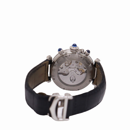 Cartier Men's Pasha Stainless Steel 38mm Silver Chronograph Dial Watch Ref# W3103055 - Happy Jewelers Fine Jewelry Lifetime Warranty