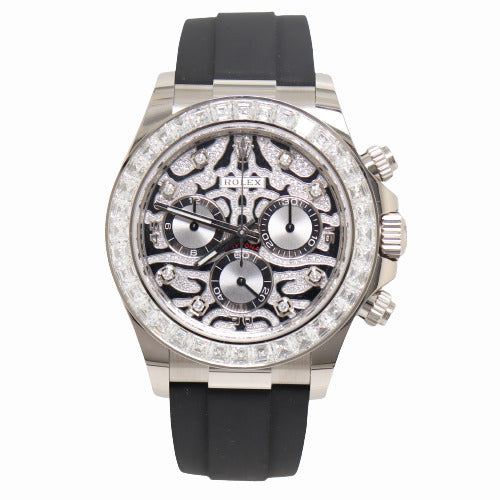 Rolex Men's Daytona White Gold 40mm "Eye of the Tiger" Chronograph Dial Watch Reference #116589TBR - Happy Jewelers Fine Jewelry Lifetime Warranty