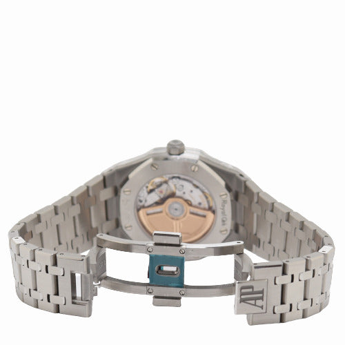 Audemars Piguet Ladies Royal Oak Stainless Steel 34mm White Tappiserie Dial Watch Reference# 77350ST.OO.1261ST.01 - Happy Jewelers Fine Jewelry Lifetime Warranty