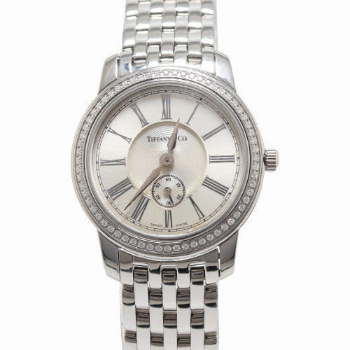 Tiffany & Co Ladies 33mm Stainless Steel Silver Roman Dial Watch