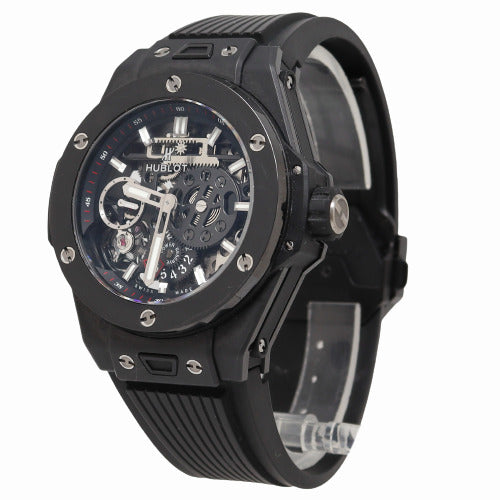 Hublot Big Bang Meca-10 Black Magic Black Ceramic 45mm Black Skeleton Stick Dial Watch Reference# 414.CI.1123.RX - Happy Jewelers Fine Jewelry Lifetime Warranty