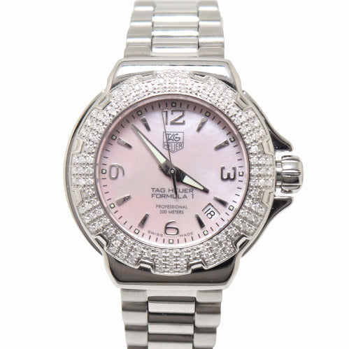 Tag Heuer Ladies Formula 1 Stainless Steel Pink MOP Dial Watch Reference# Tag Heuer Ladies Formula 1 Stainless Steel Pink MOP Dial Watch - Happy Jewelers Fine Jewelry Lifetime Warranty