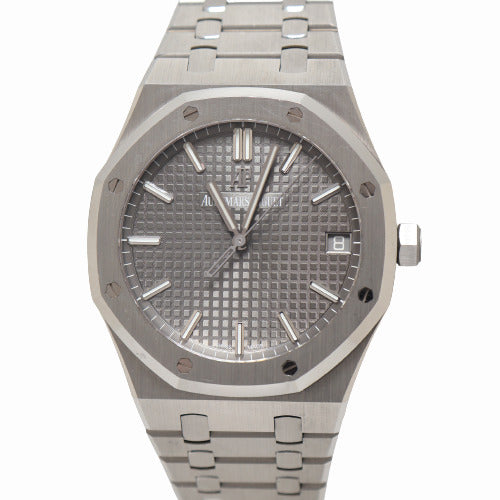 Audemars Piguet Mens Royal Oak Stainless Steel 41mm Slate Grey "Grande Tapisserie" Dial Watch Reference# 15500ST.OO.1220ST.02 - Happy Jewelers Fine Jewelry Lifetime Warranty