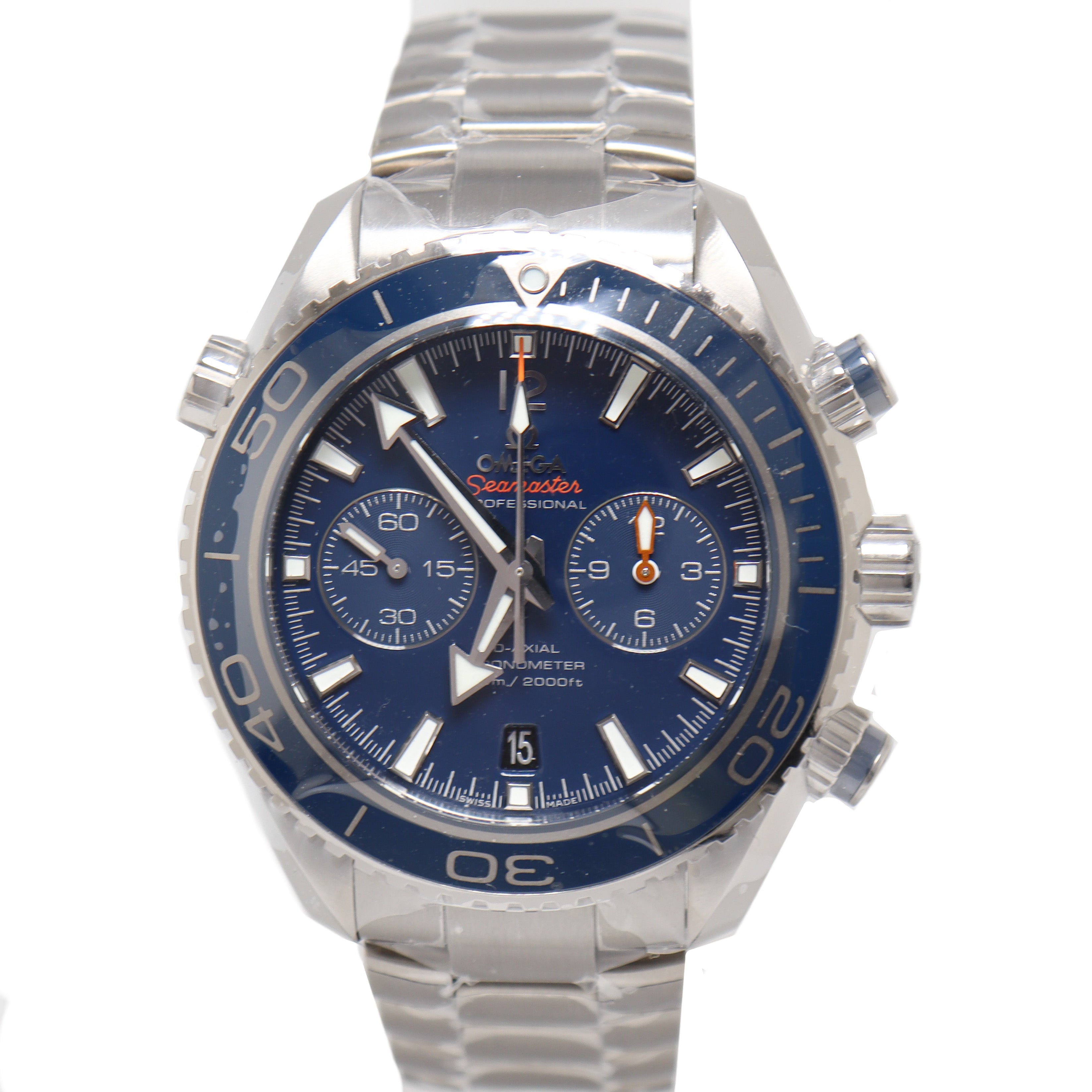 Omega Mens Seamaster Planet Ocean Titanium Blue Chronograph Dial Watch Reference# 232.90.46.51.03.001 - Happy Jewelers Fine Jewelry Lifetime Warranty