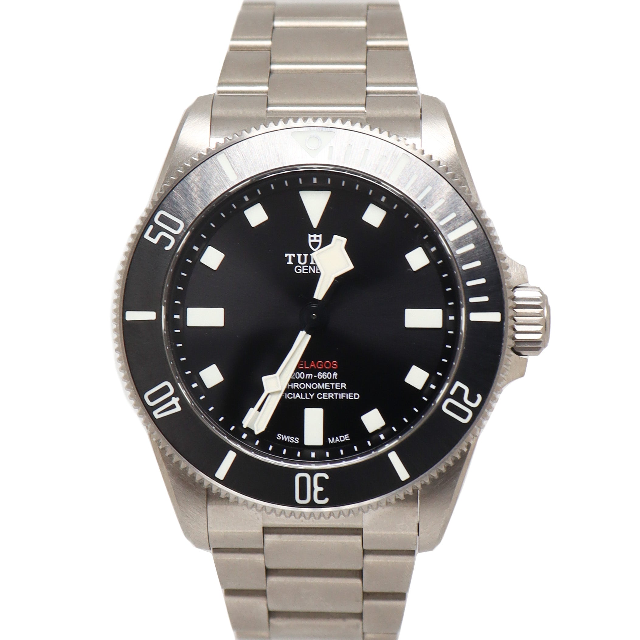 Tudor Mens Pelagos Titanium 39mm Black Dot Dial Watch Reference# 25407N - Happy Jewelers Fine Jewelry Lifetime Warranty
