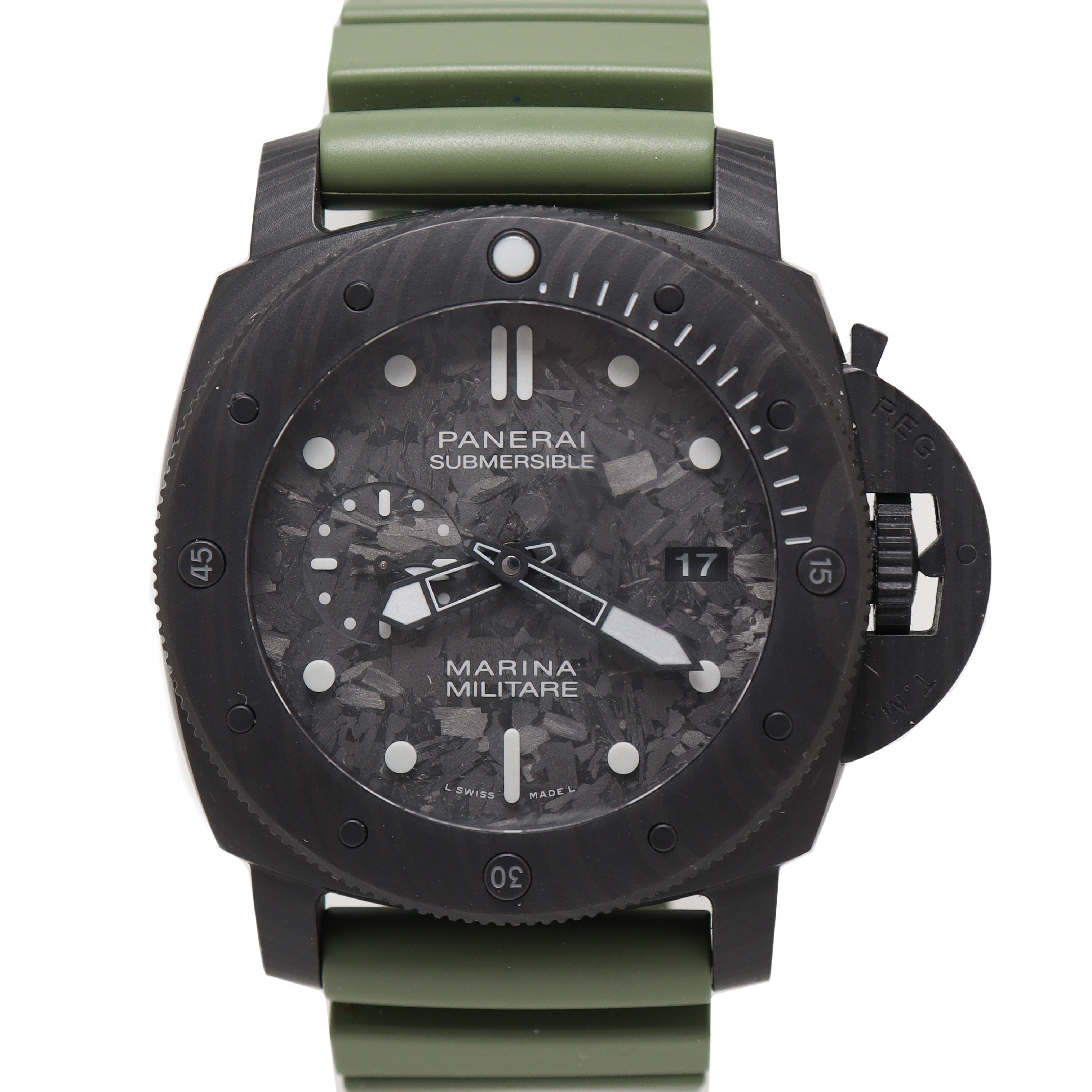 Panerai Mens Submersible Marine Carbotech Carbon Dial Watch Reference# PAM00979 - Happy Jewelers Fine Jewelry Lifetime Warranty