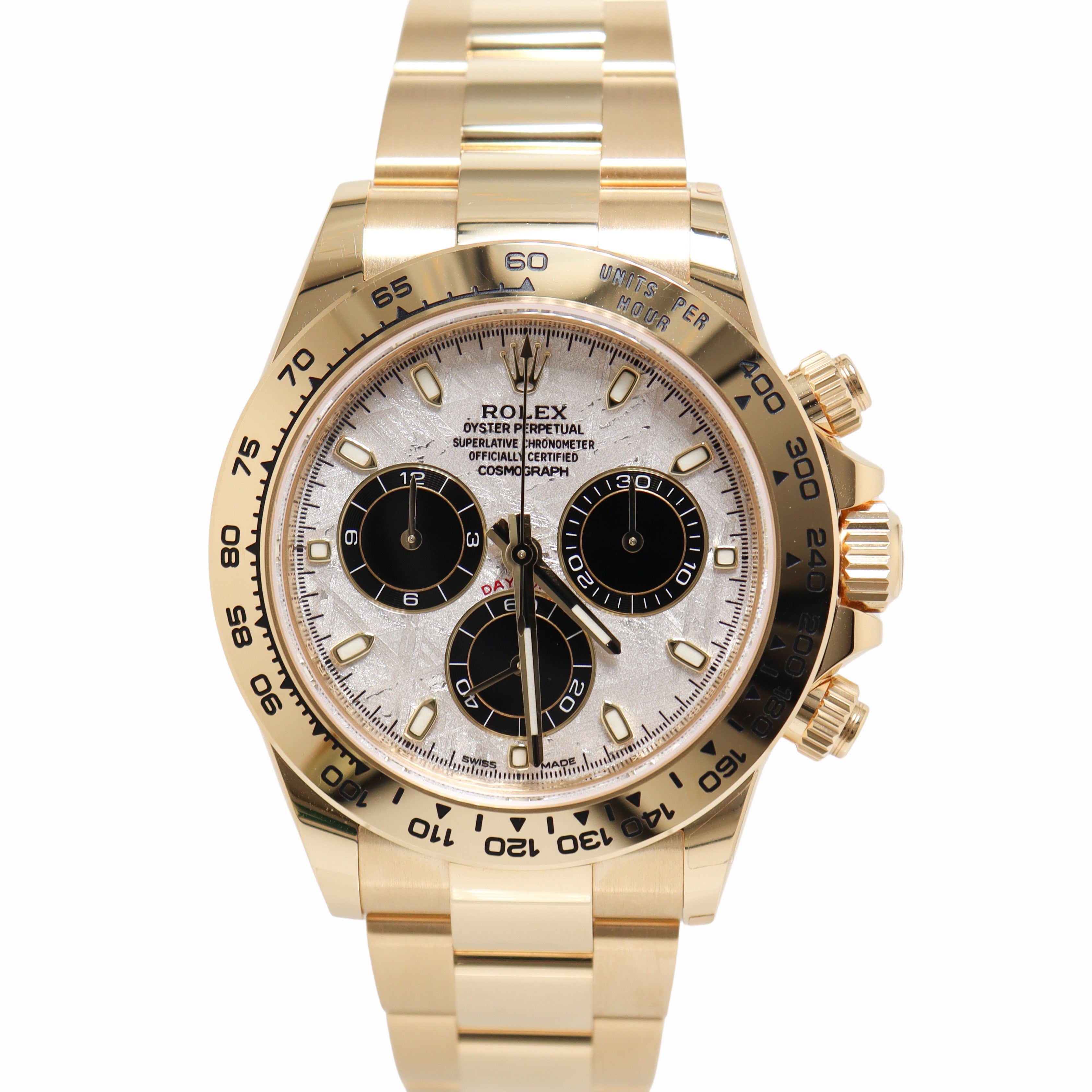 Rolex Daytona 40mm Yellow Gold Meteorite Choronograph Dial Watch Reference# 116508 - Happy Jewelers Fine Jewelry Lifetime Warranty
