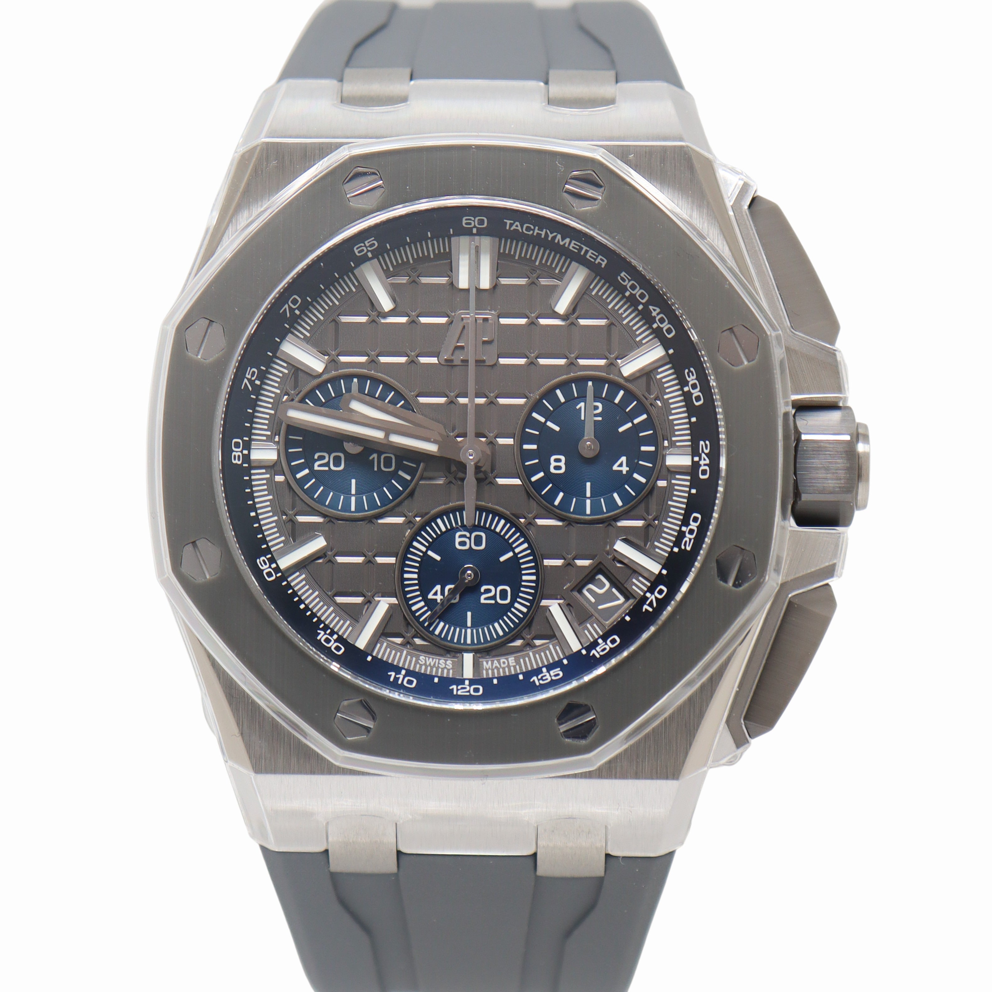 Audemars Piguet Royal Oak Offshore 43mm Titanium Gray Mega Tapisserie Dial Watch Reference# 26420IO.OO.A009CA.01 - Happy Jewelers Fine Jewelry Lifetime Warranty