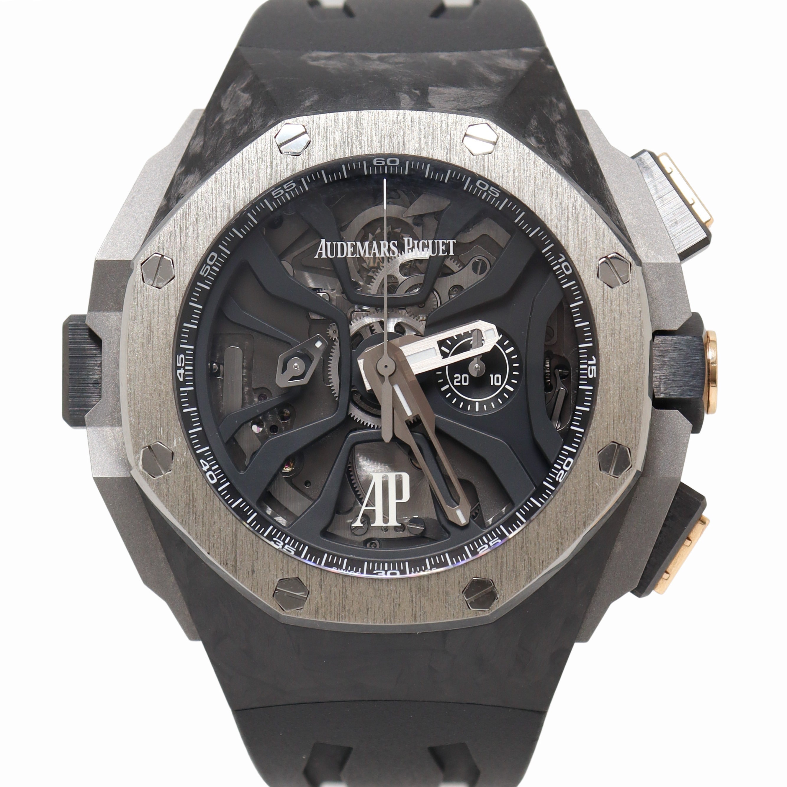 Audemars Piguet Royal Oak Concept Laptimer Michael Schumacher 44mm Forged Carbon Skeleton Dial Watch Reference# 26221FT.OO.D002CA.01 - Happy Jewelers Fine Jewelry Lifetime Warranty