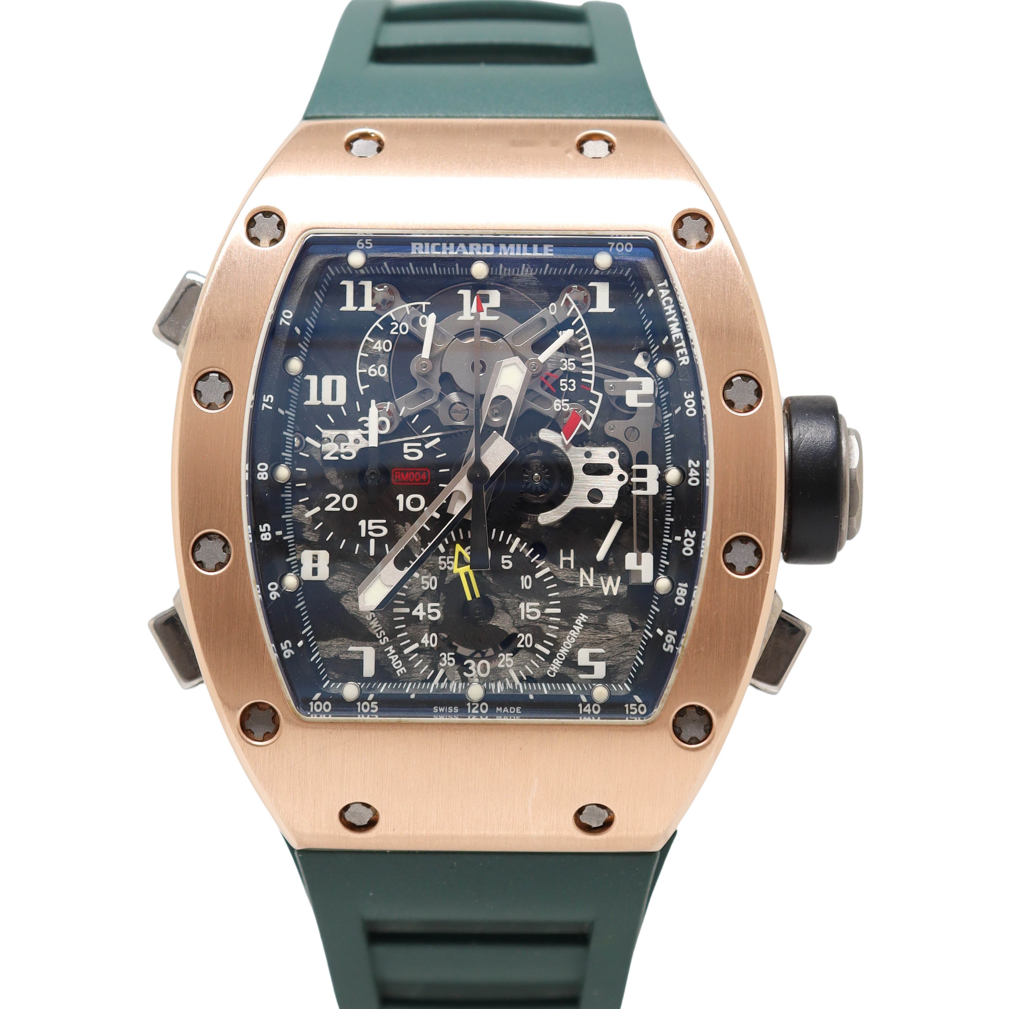 Richard Mille RM004 Rose Gold 48 x 39.7mm Skeleton Dial Watch Reference# RM004-AH PG - Happy Jewelers Fine Jewelry Lifetime Warranty