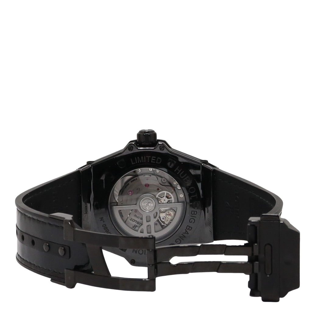 Hublot Big Bang Sang Bleu Black Ceramic 39mm Black Hexagonal Dial Watch Reference# 465.CS.1114.VR.1200.MXM18 - Happy Jewelers Fine Jewelry Lifetime Warranty