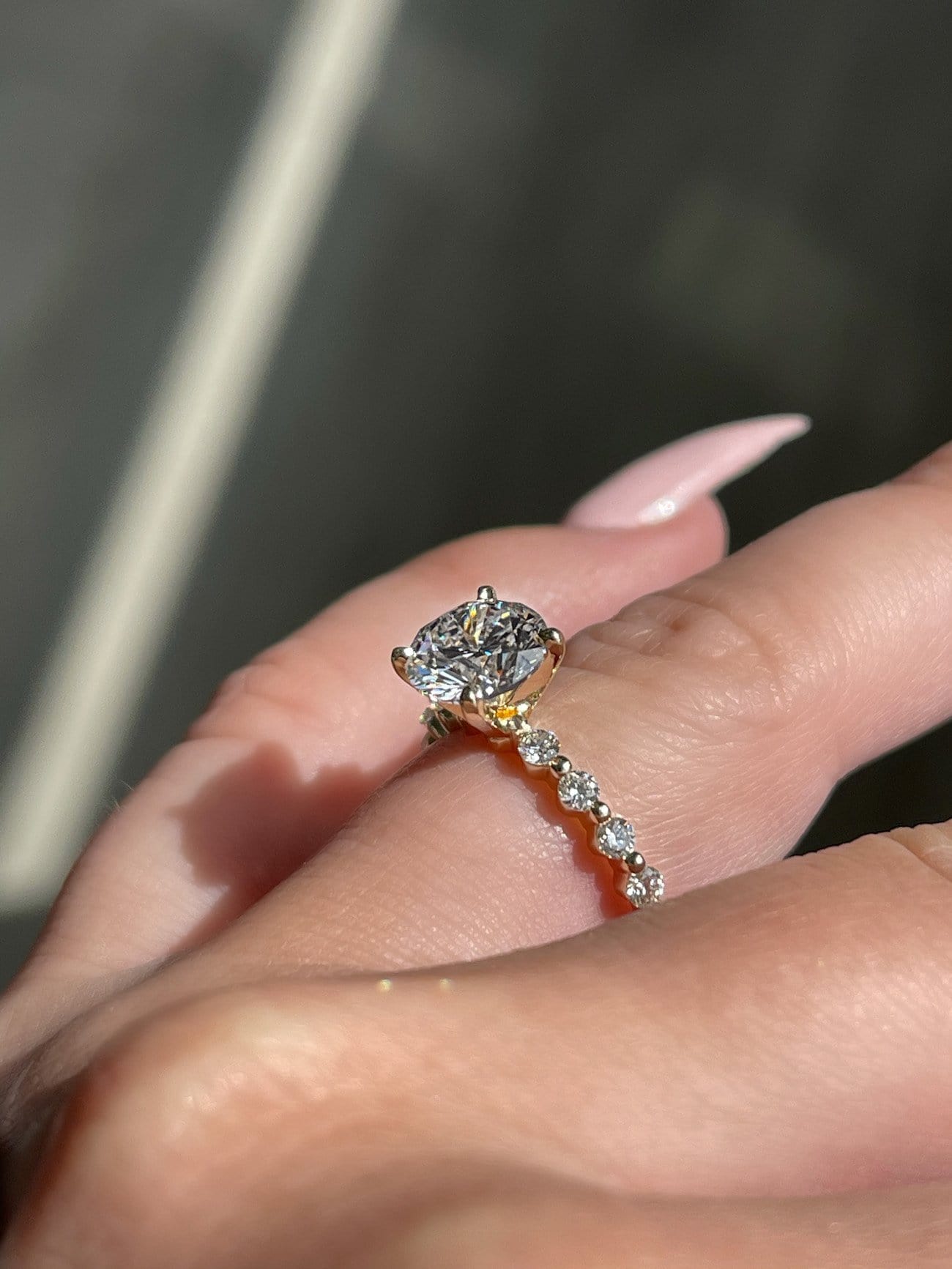 1.64 Carat Round Brilliant Diamond Engagement Ring w/ .39 Carat Half Way Around Diamond Band | 14kt Gold | Engagement Ring Wednesday - Happy Jewelers Fine Jewelry Lifetime Warranty