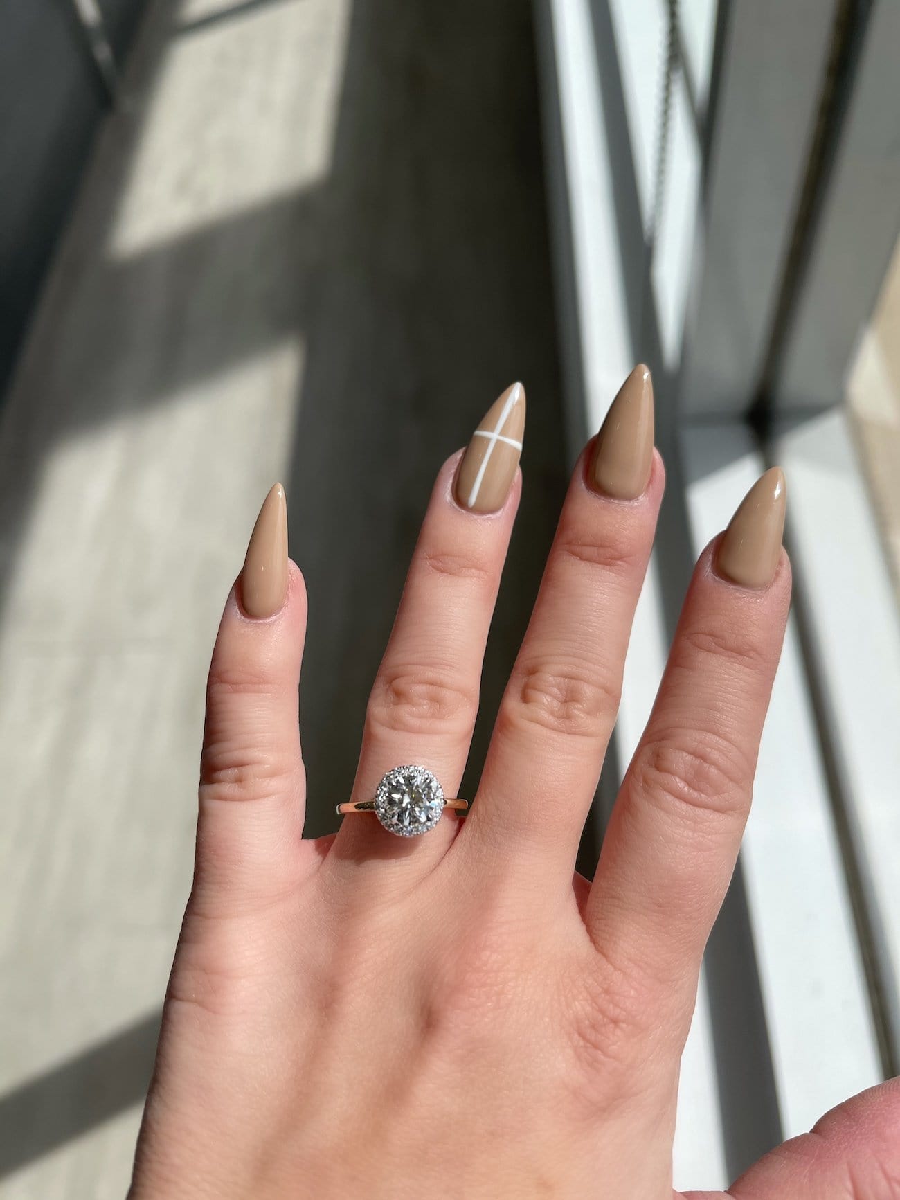 1.01 Round Brilliant Diamond Engagement Ring w/ .25 Diamond Halo | 14k White Gold & 14k Gold | Engagement Ring Wednesday - Happy Jewelers Fine Jewelry Lifetime Warranty