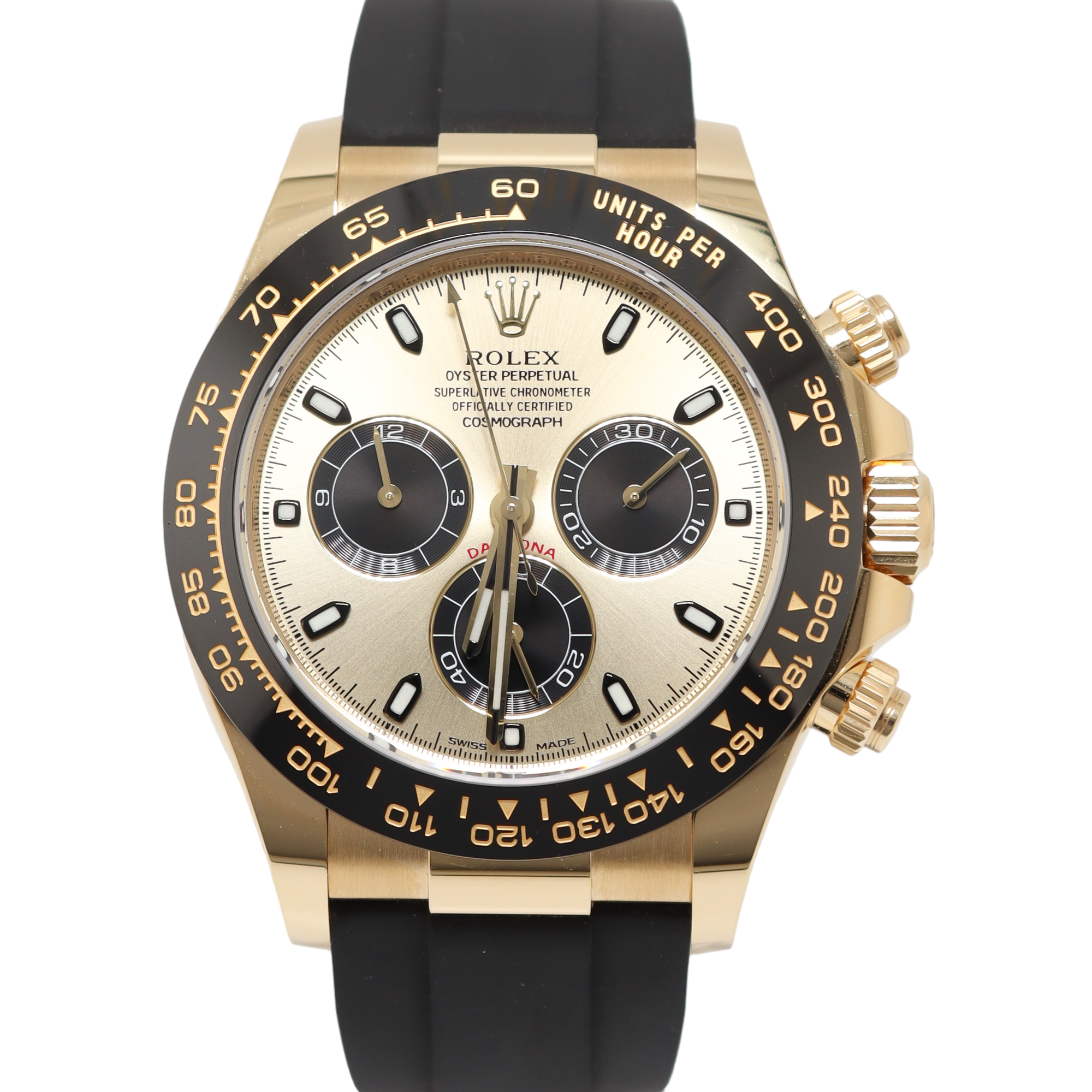 Rolex Daytona Yellow Gold 40mm Champagne Chronograph Dial Watch Reference#: 116518LN - Happy Jewelers Fine Jewelry Lifetime Warranty