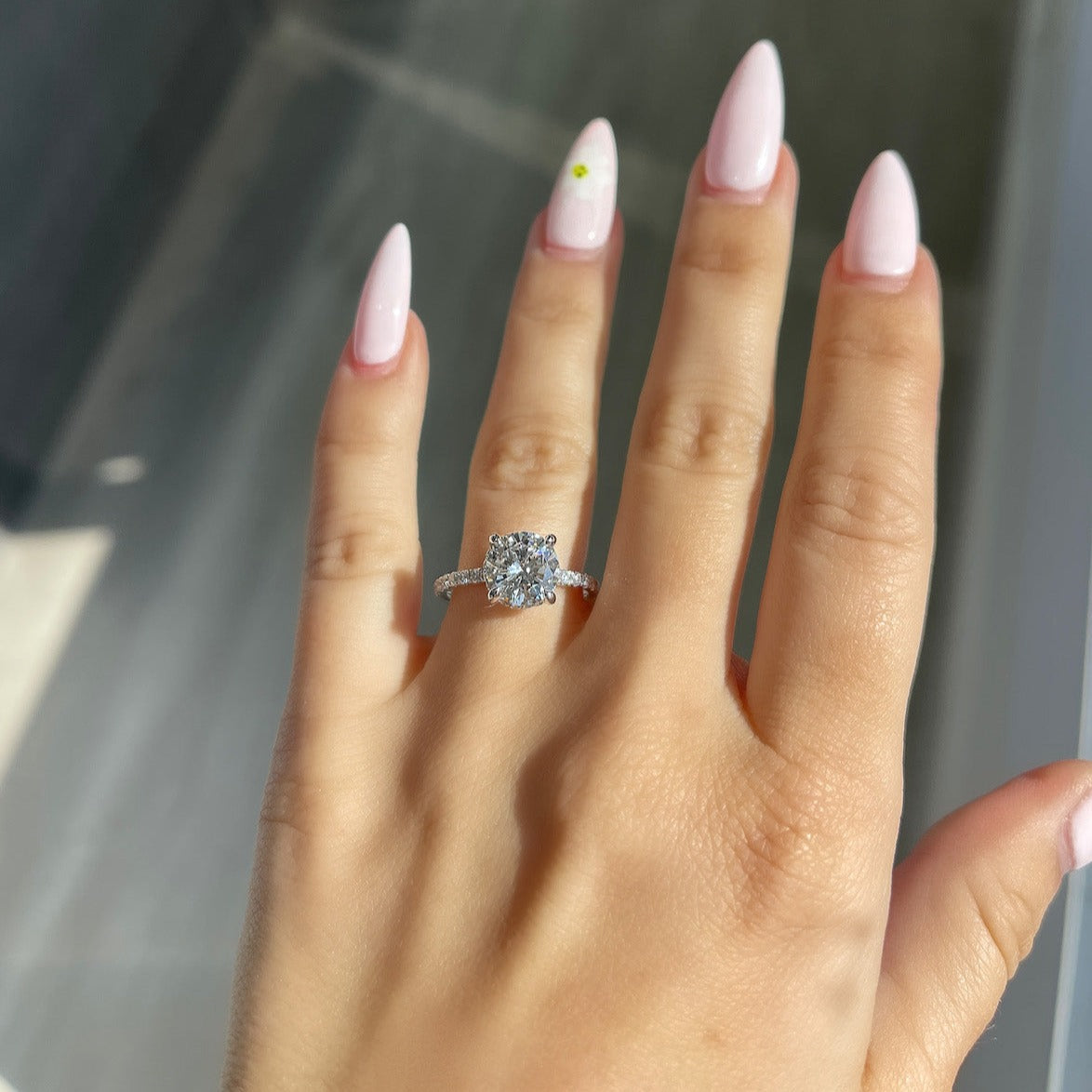 Carat Round Brilliant Cut Natural Diamond Engagement Ring