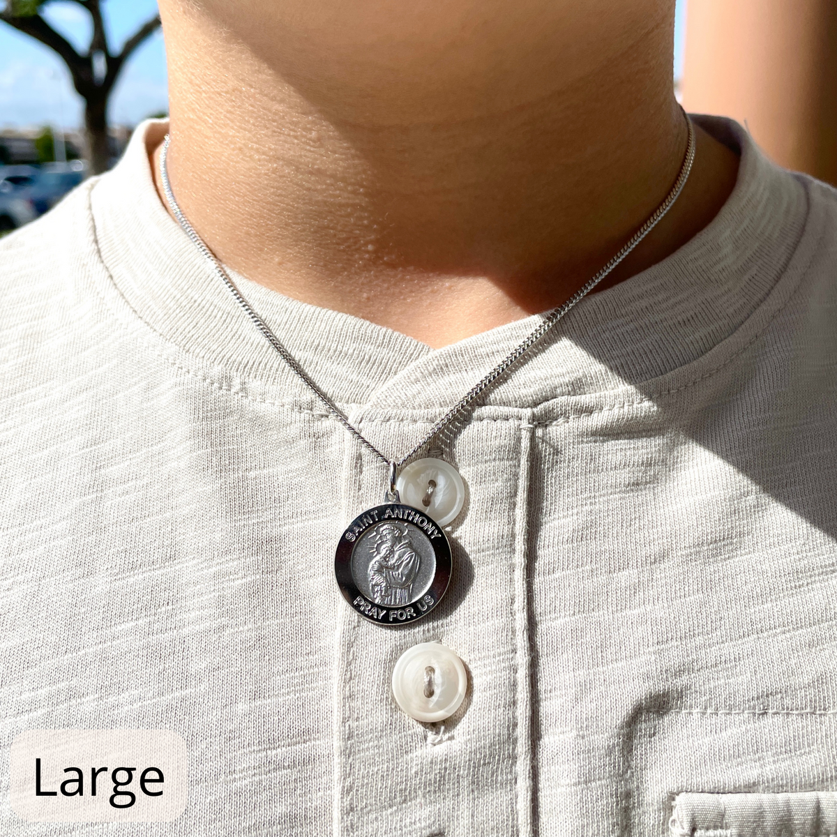 Saint anthony mens on sale necklace