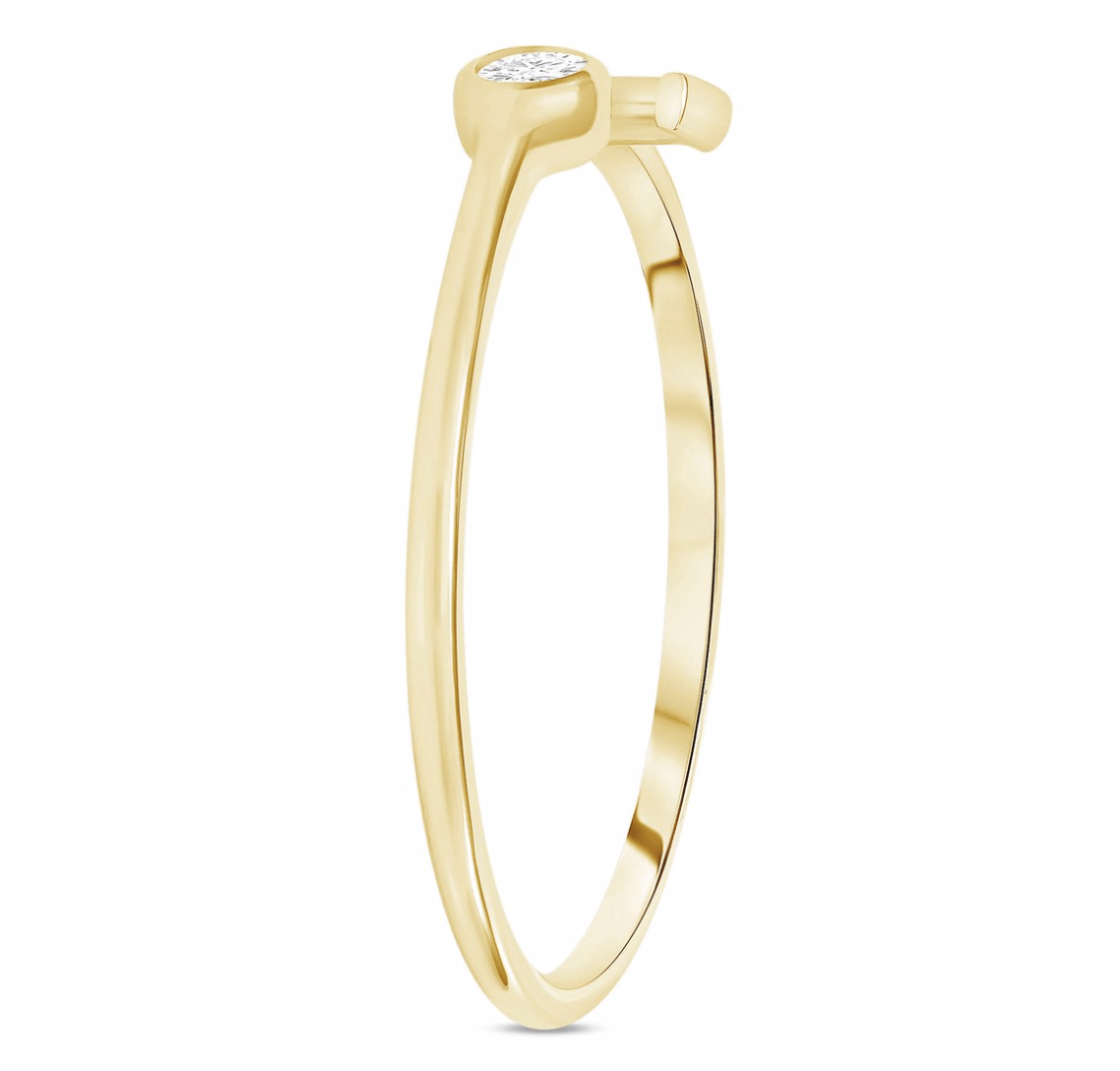 Initial Ring w/ Single Diamond - Happy Jewelers Fine Jewelry Lifetime Warranty