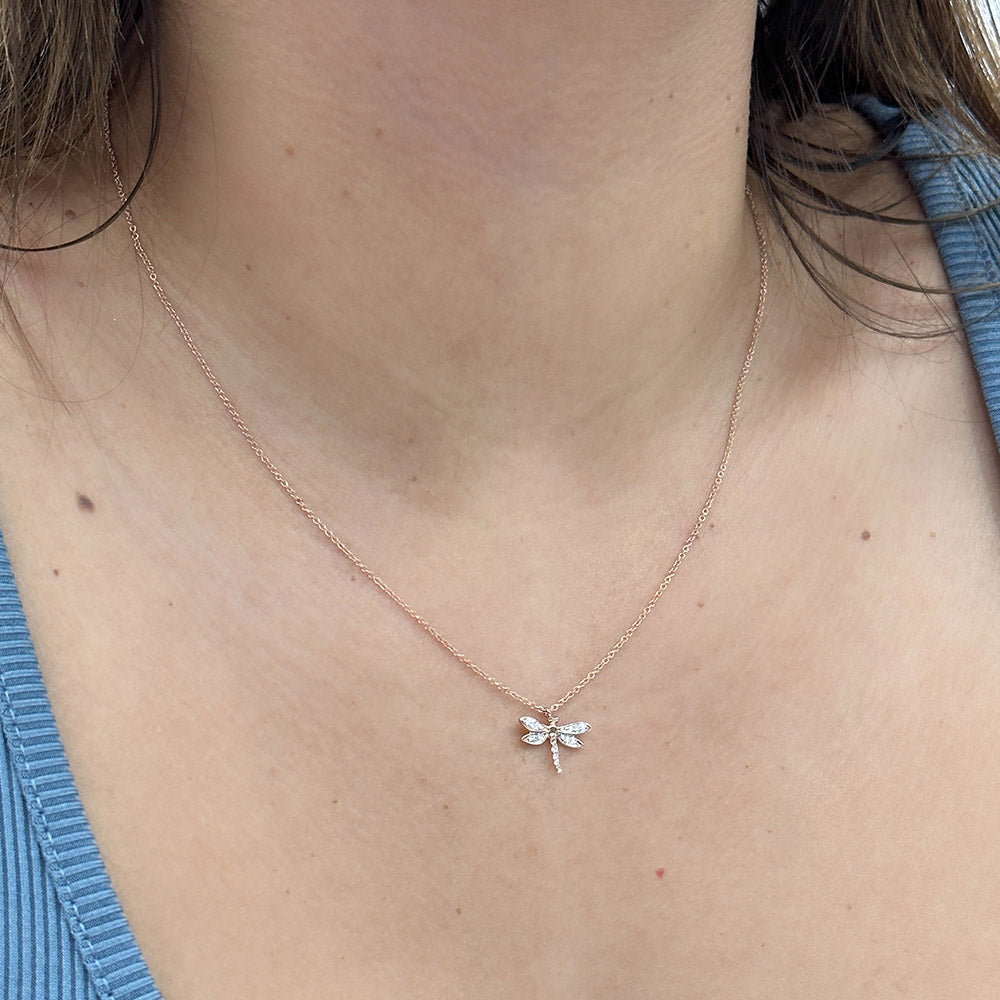 Diamond Dragonfly Necklace - Happy Jewelers Fine Jewelry Lifetime Warranty
