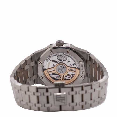 NEW! Audemars Piguet Men's Royal Oak Stainless Steel 41mm Blue "Grande Tapisserie" Stick Dial Watch Ref #15500ST.OO.1220ST.01 - Happy Jewelers Fine Jewelry Lifetime Warranty