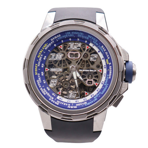 Richard Mille Men's World Timer Titanium 47mm Skeleton Dial Watch Reference #: RM63-02 - Happy Jewelers Fine Jewelry Lifetime Warranty