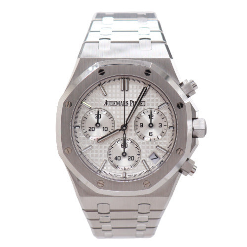 Audemars Piguet Men's Royal Oak 50th Anniversary Stainless Steel 41mm Silver "Grande Tapisserie" Chronograph Dial Watch Ref# 26240ST.OO.1320ST.03 - Happy Jewelers Fine Jewelry Lifetime Warranty