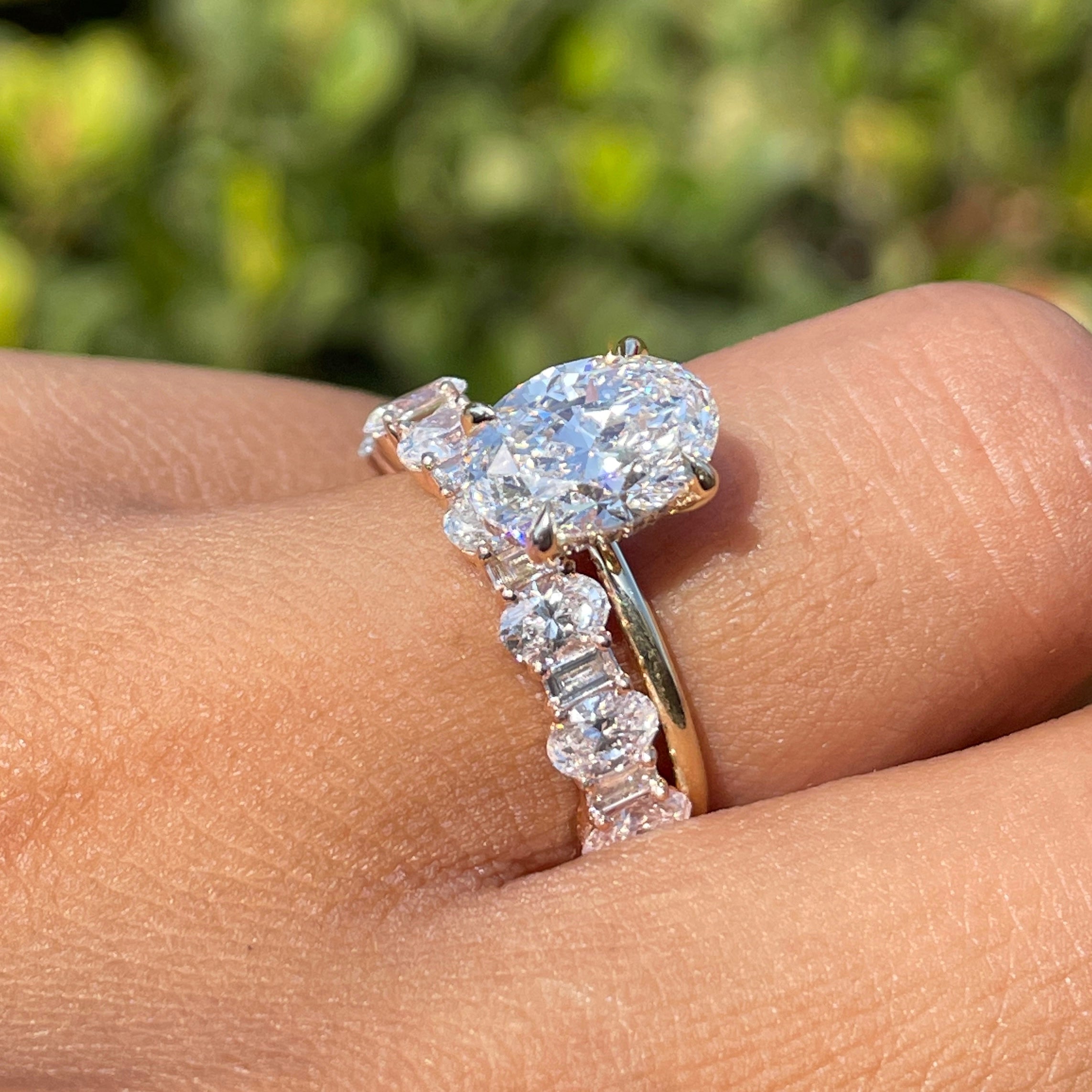 Oval + Baguette Diamond Eternity Band - Happy Jewelers Fine Jewelry Lifetime Warranty