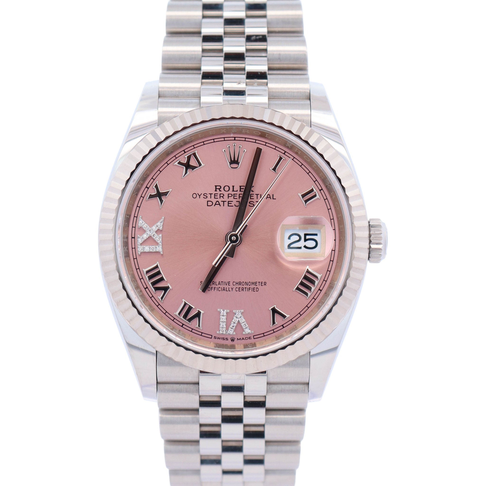 Rolex Datejust 36mm Pink Dial Watch Ref# 126234 - Happy Jewelers Fine Jewelry Lifetime Warranty