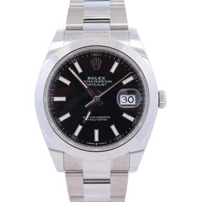 Rolex Datejust 41mm Black Dial Watch Ref# 126300 - Happy Jewelers Fine Jewelry Lifetime Warranty