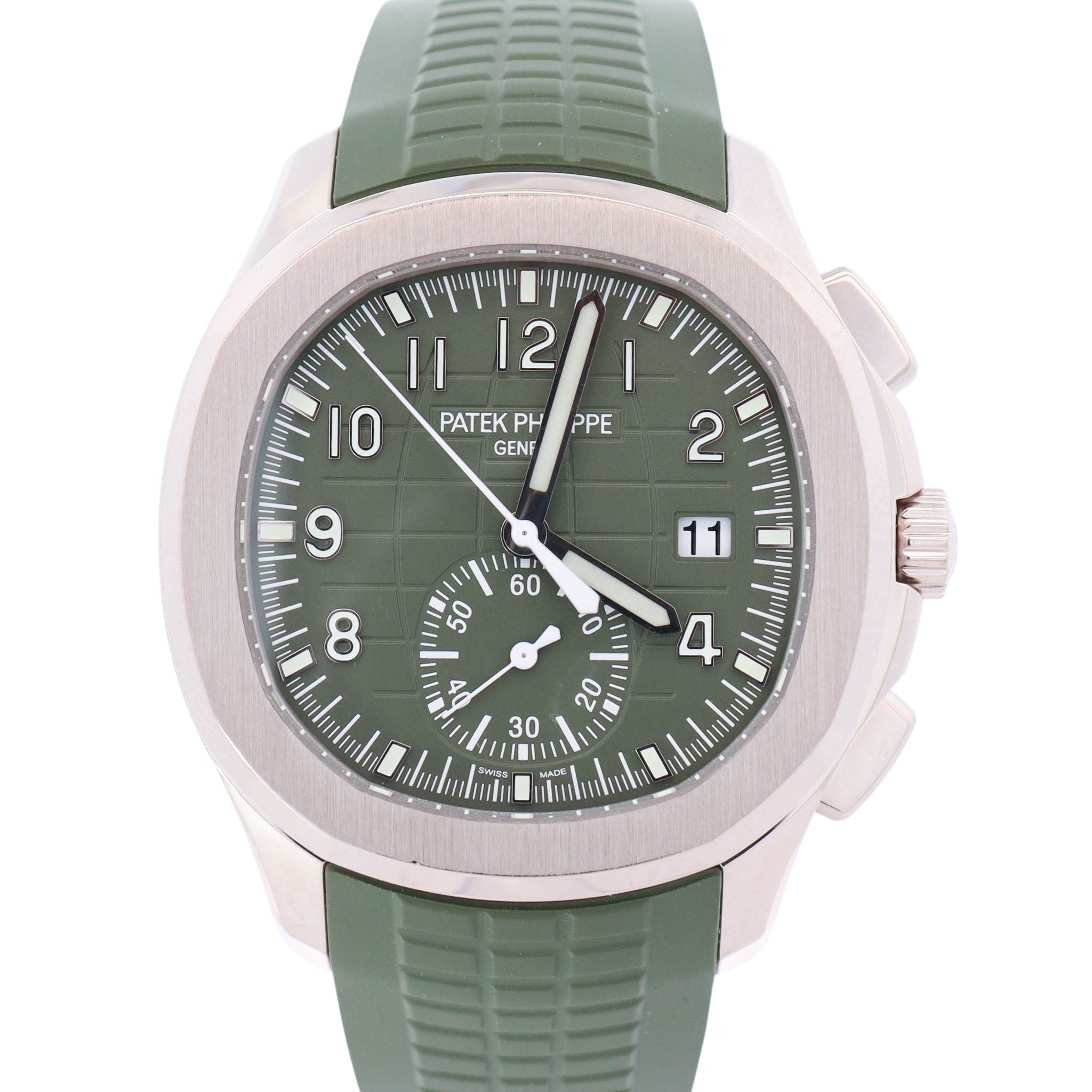 Patek Philippe Aquanaut 42mm Green Dial Watch Ref# 5968G-010