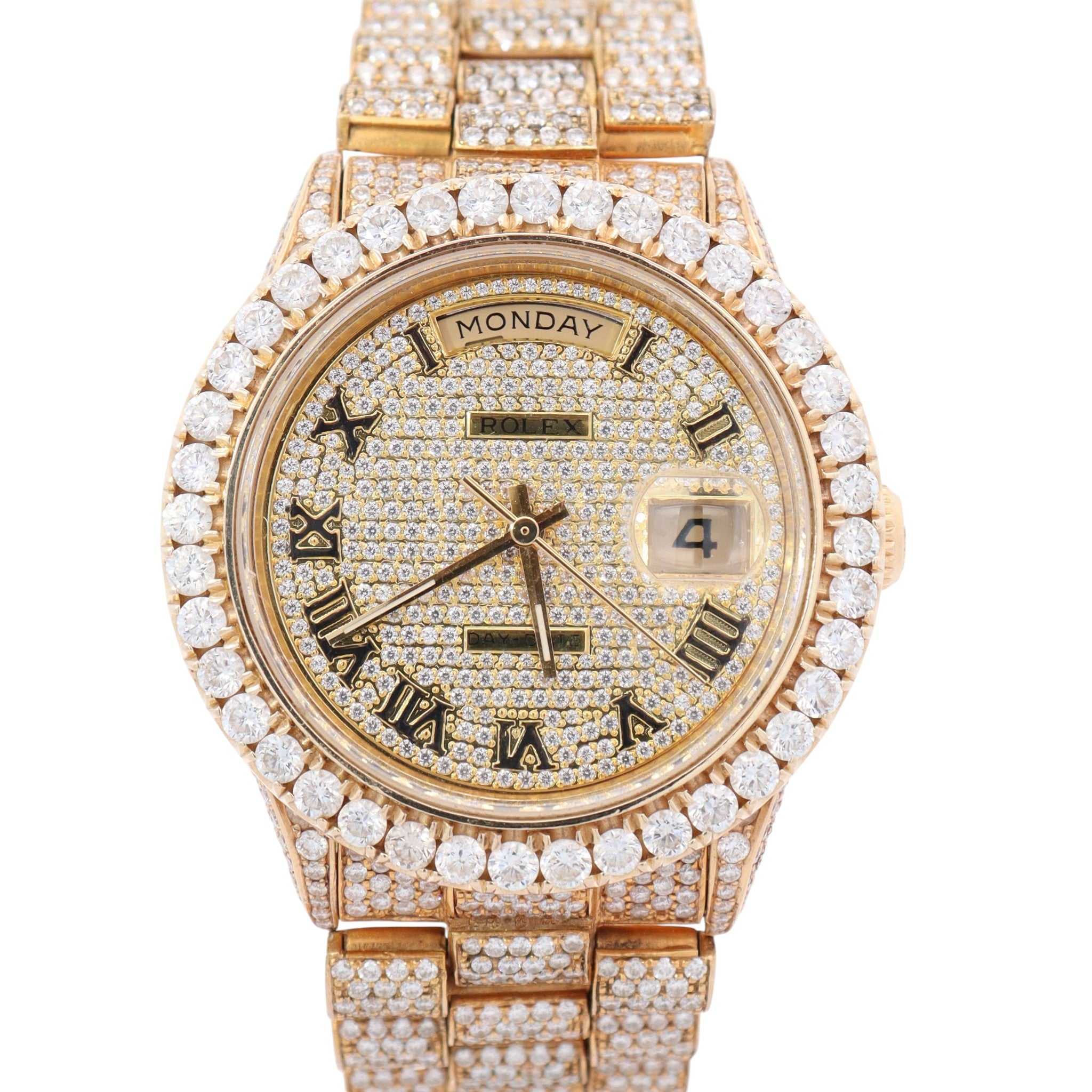 Rolex Day-Date 36mm Iced Out Dial Watch Ref# 18038 – Happy Jewelers